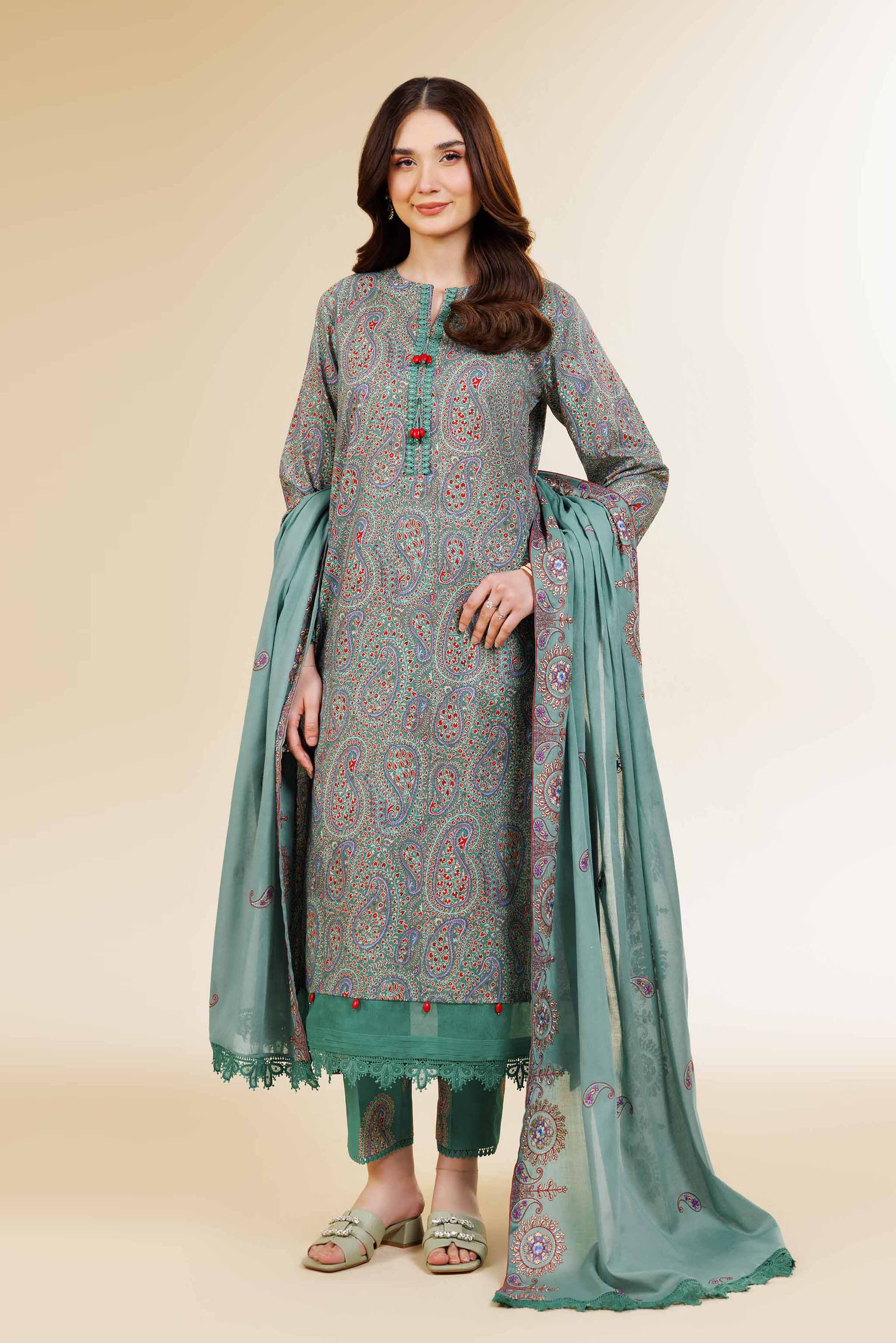3 Piece - Printed Embroidered Suit - 42501497 for Women - Unstitched Collection | Nishat | Shop Online