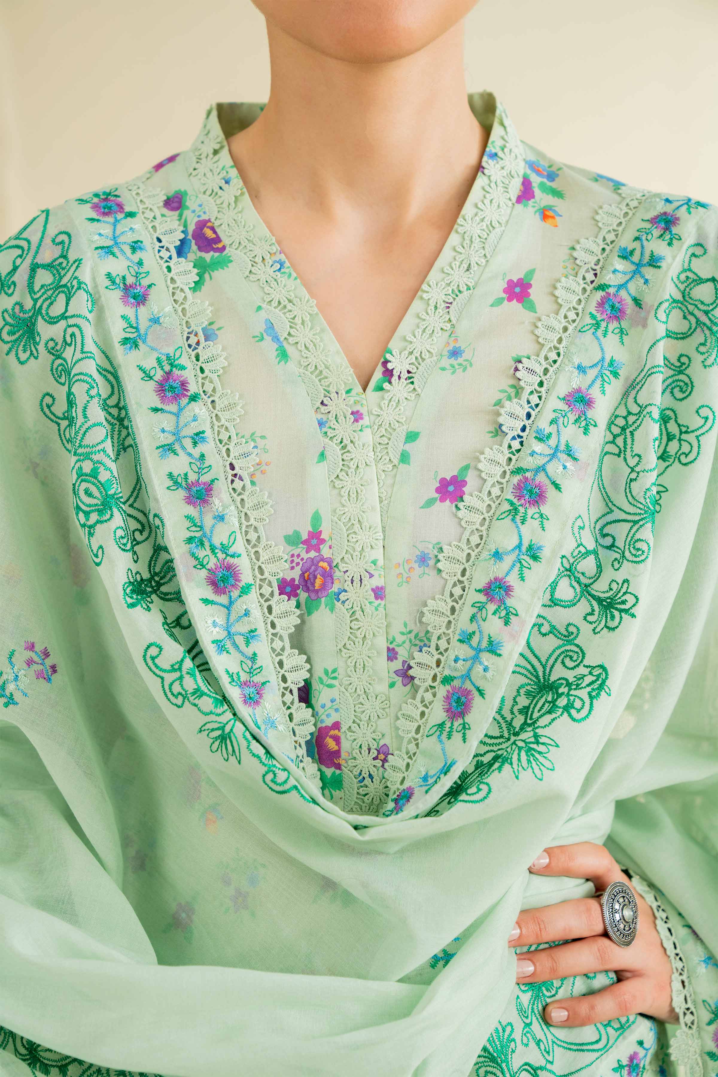 3 Piece - Printed Embroidered Suit - 42501498 for Women - Unstitched Collection | Nishat | Shop Online