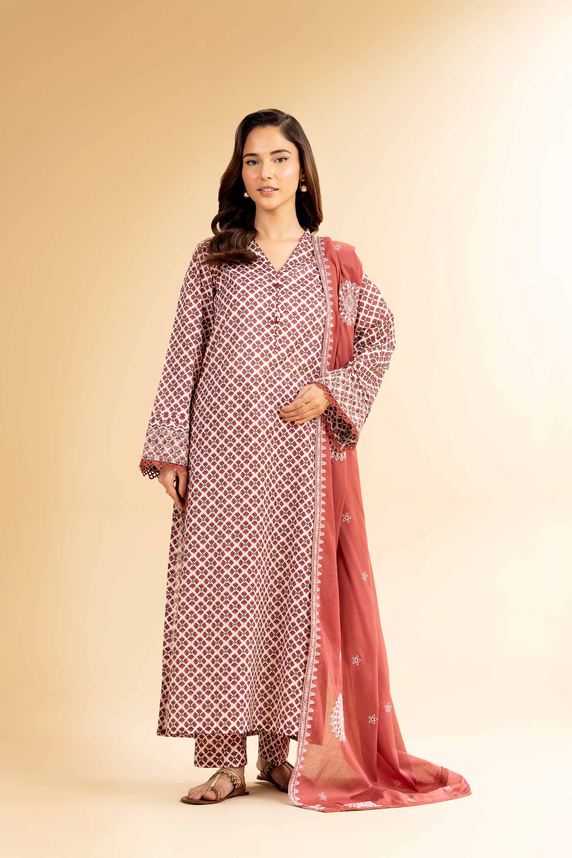 3 Piece - Printed Embroidered Suit - 42501499 for Women - Unstitched Collection | Nishat | Shop Online