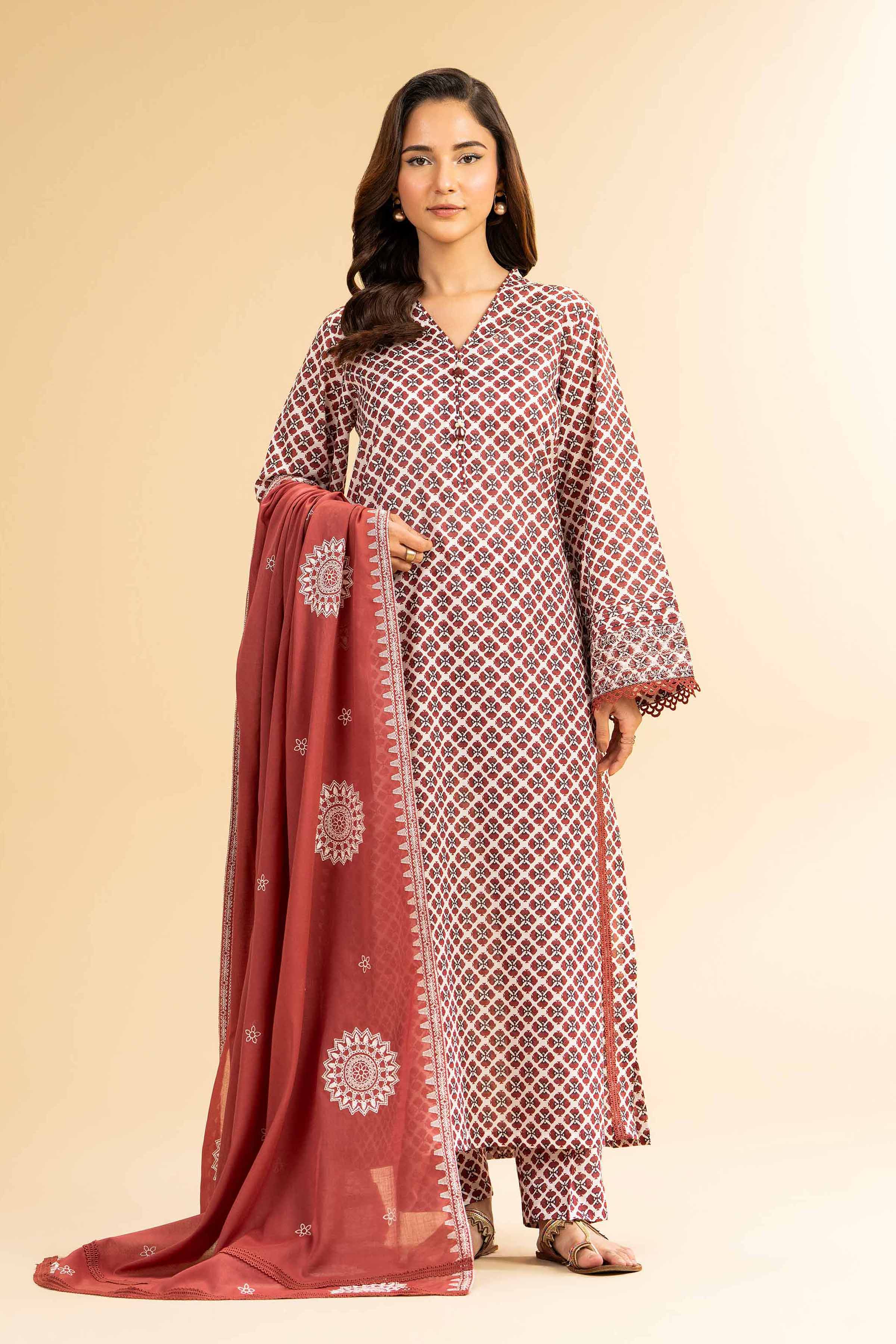 3 Piece - Printed Embroidered Suit - 42501499 for Women - Unstitched Collection | Nishat | Shop Online