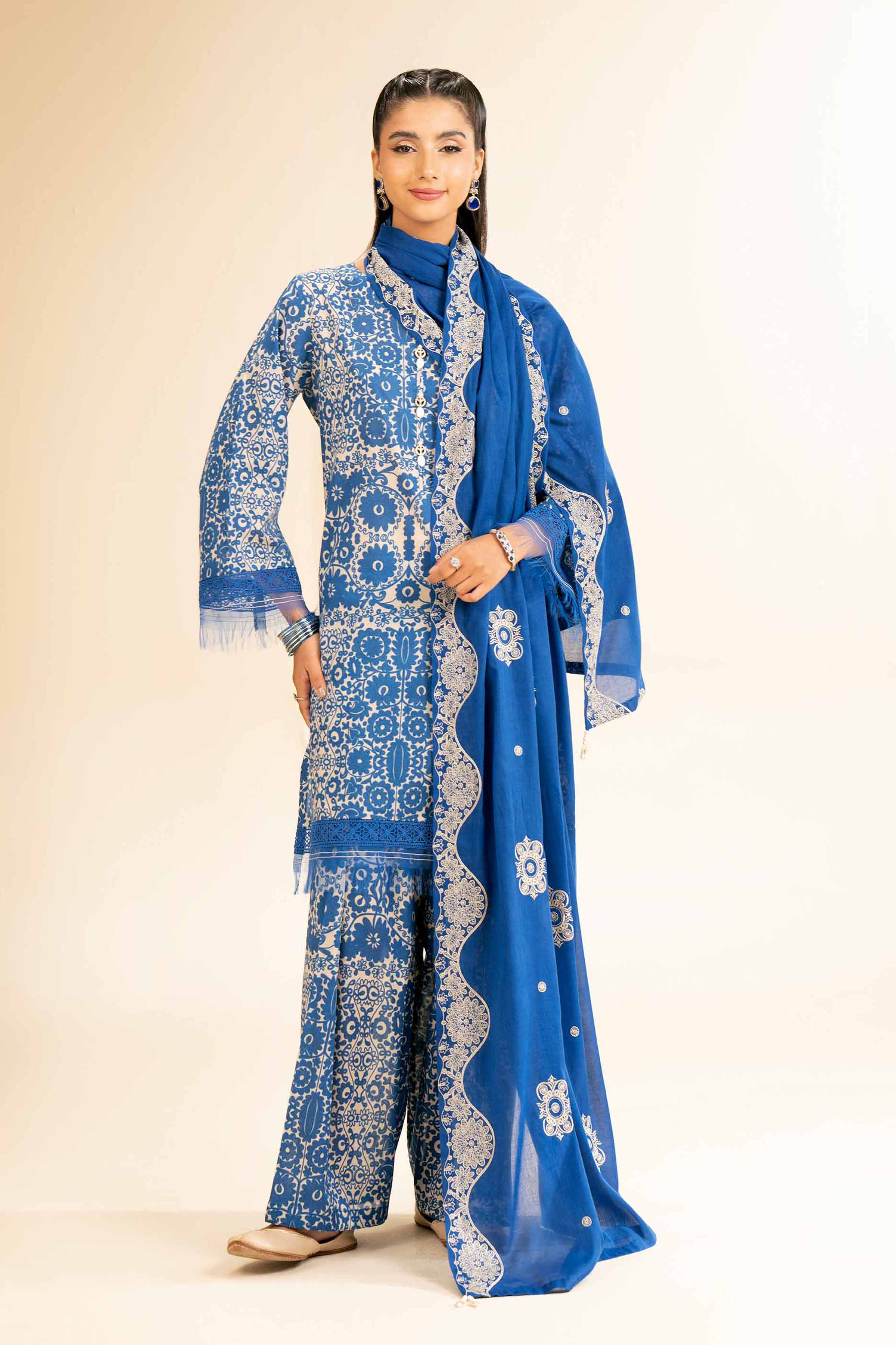 3 Piece - Printed Embroidered Suit - 42501501 for Women - Unstitched Collection | Nishat | Shop Online