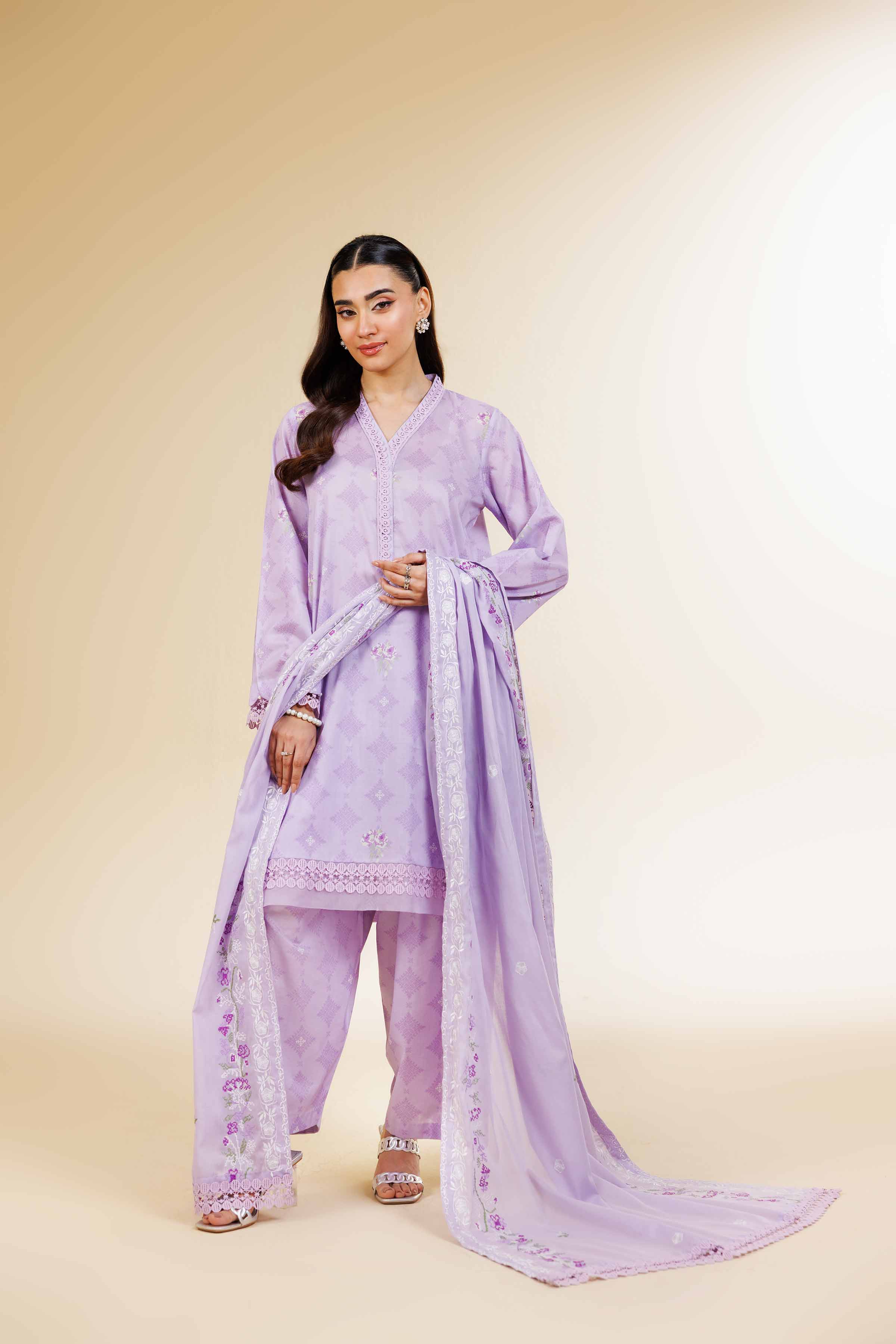 3 Piece - Printed Embroidered Suit - 42501504 for Women - Unstitched Collection | Nishat | Shop Online