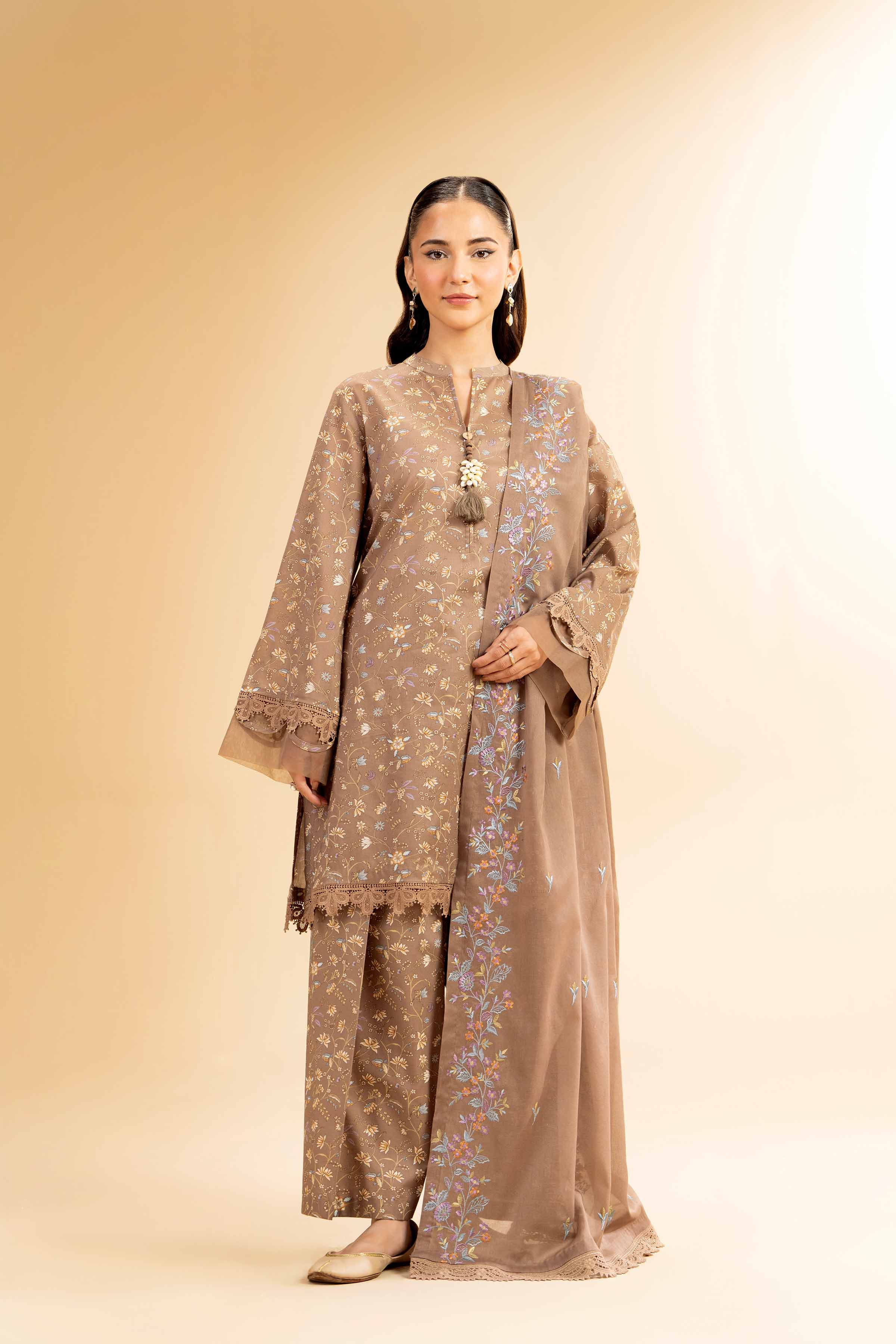 3 Piece - Printed Embroidered Suit - 42501505 for Women - Unstitched Collection | Nishat | Shop Online