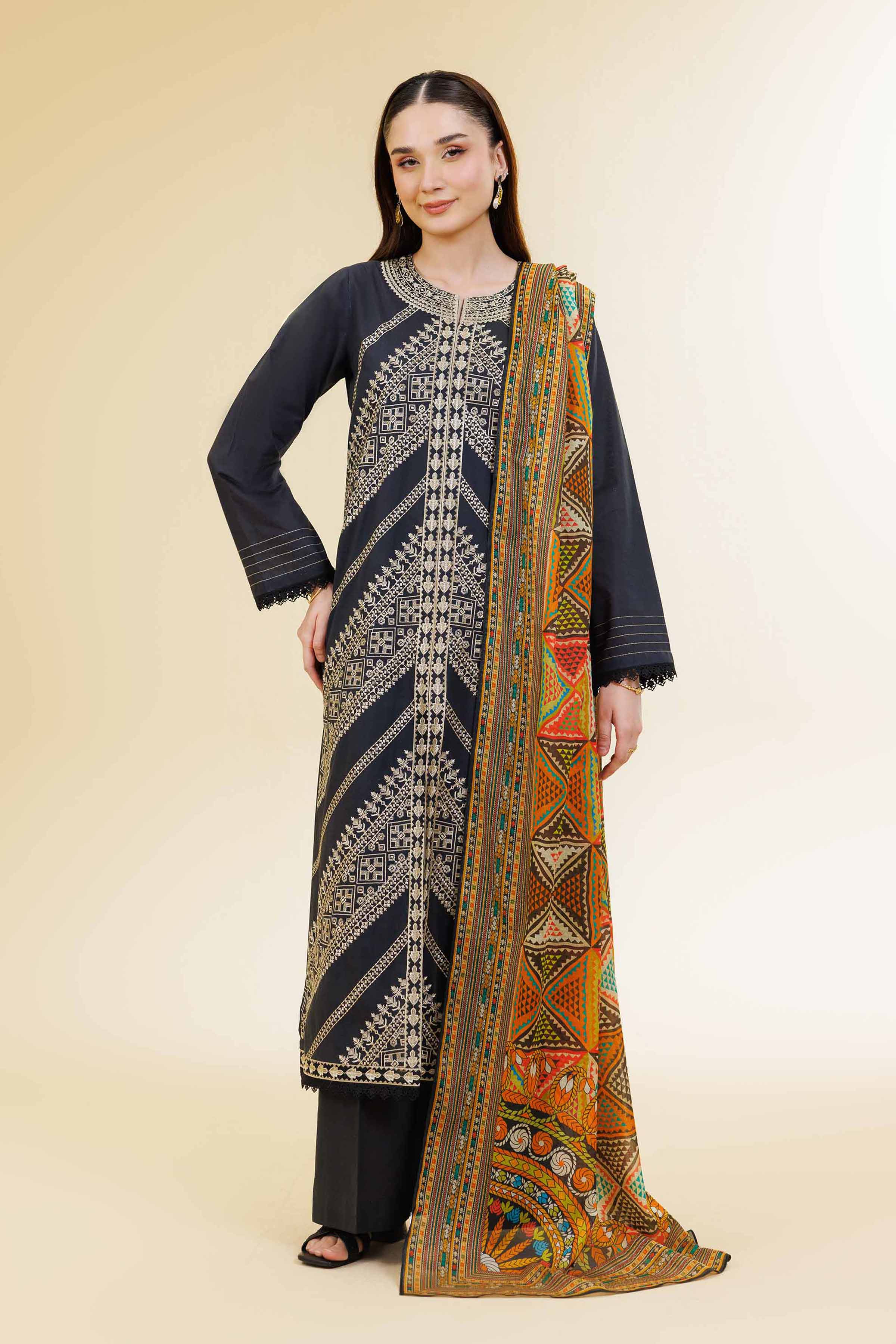 3 Piece - Digital Printed Embroidered Suit - 42501579 for Women - Unstitched Collection | Nishat | Shop Online