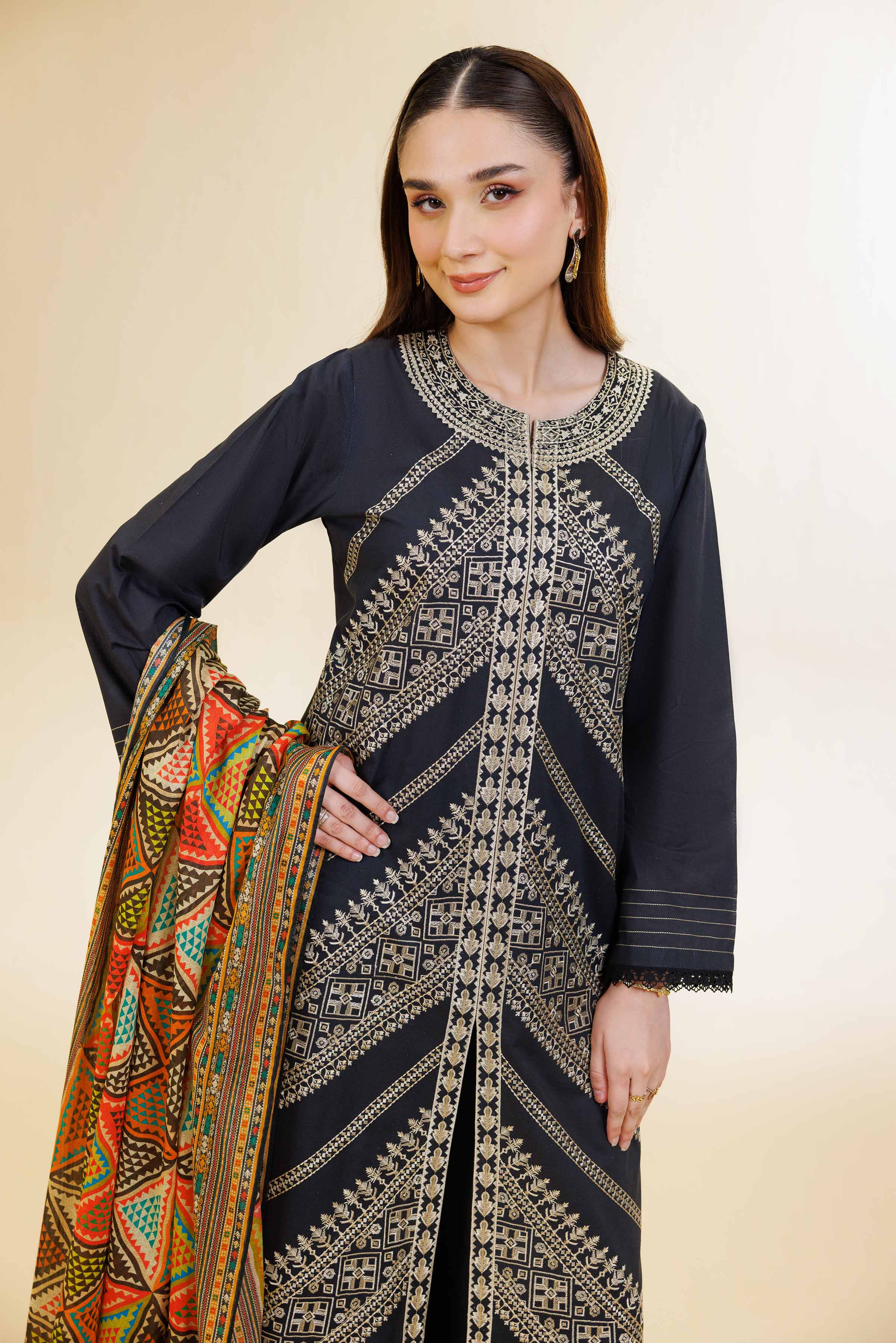 3 Piece - Digital Printed Embroidered Suit - 42501579 for Women - Unstitched Collection | Nishat | Shop Online