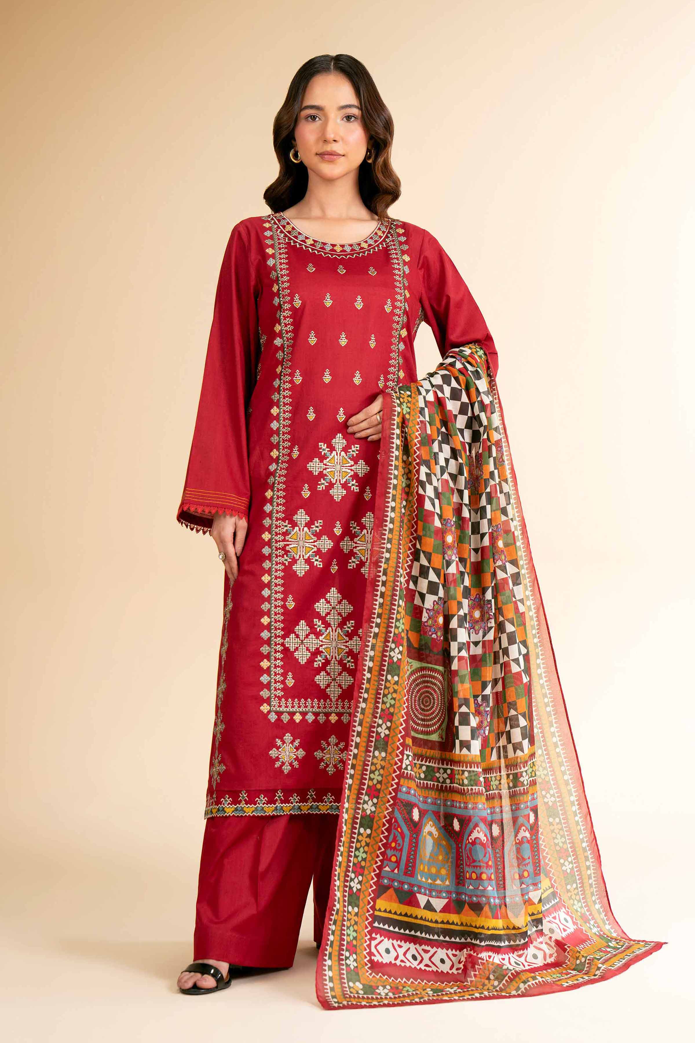 3 Piece - Digital Printed Embroidered Suit - 42501580 for Women - Unstitched Collection | Nishat | Shop Online