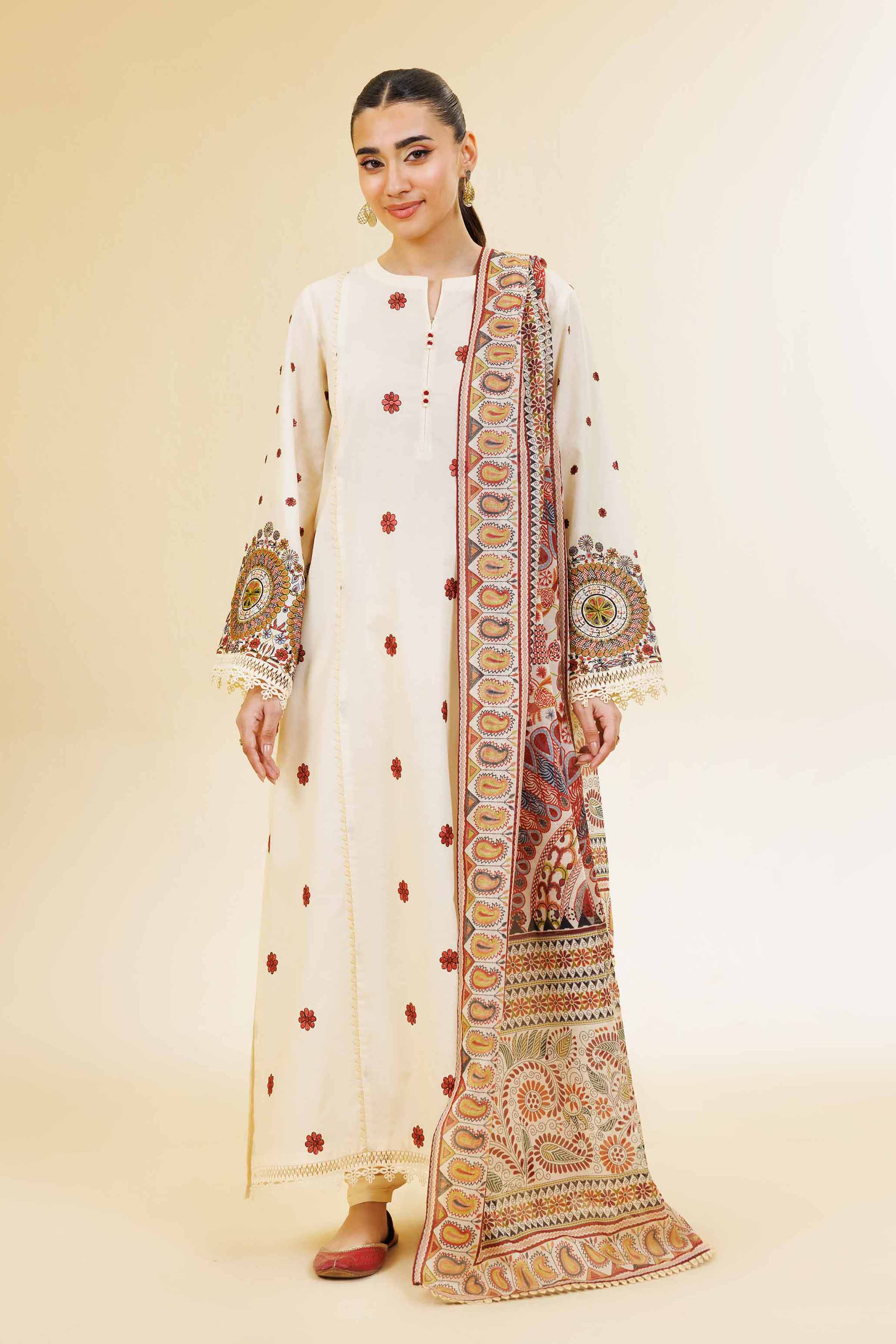 3 Piece - Digital Printed Embroidered Suit - 42501582 for Women - Unstitched Collection | Nishat | Shop Online