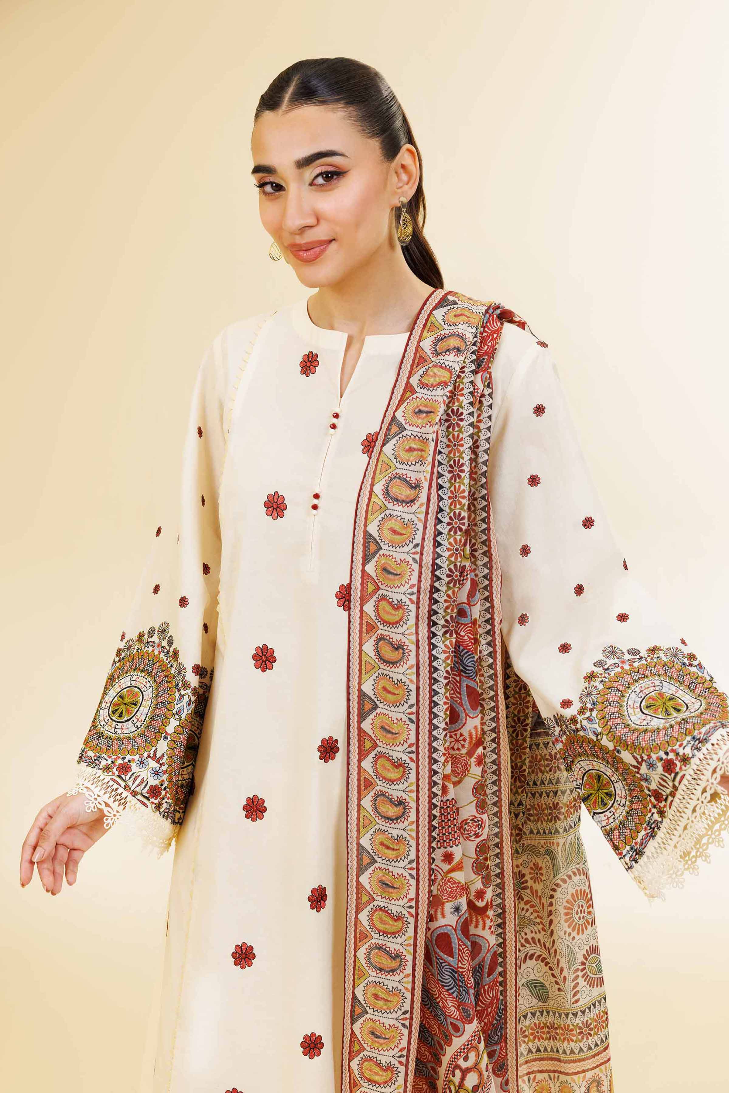 3 Piece - Digital Printed Embroidered Suit - 42501582 for Women - Unstitched Collection | Nishat | Shop Online