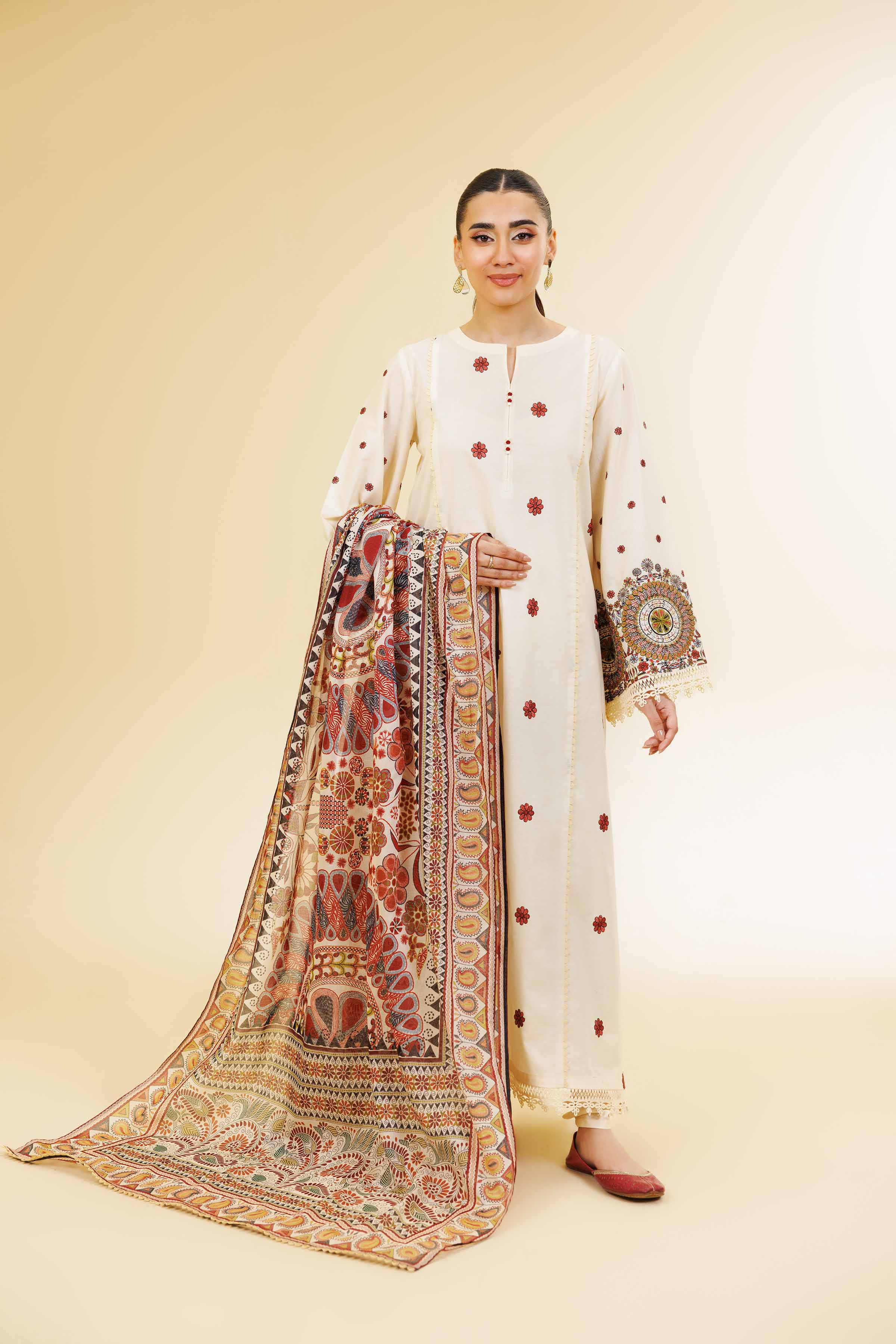 3 Piece - Digital Printed Embroidered Suit - 42501582 for Women - Unstitched Collection | Nishat | Shop Online