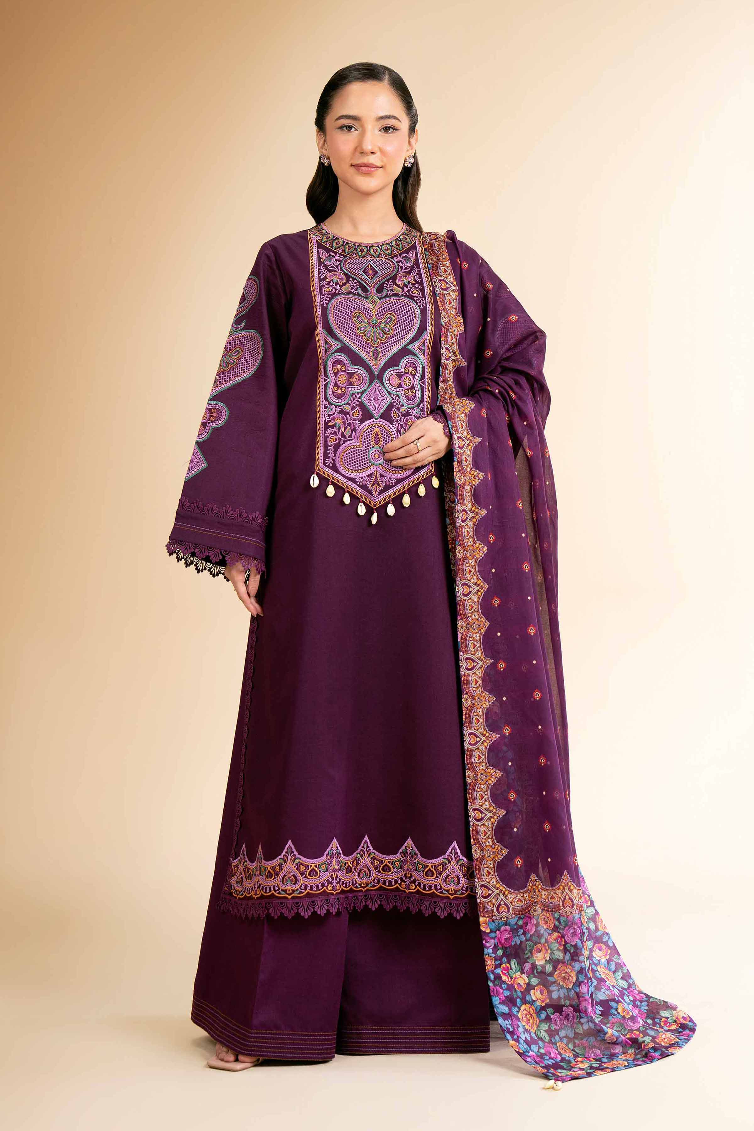 3 Piece - Digital Printed Embroidered Suit - 42501583 for Women - Unstitched Collection | Nishat | Shop Online