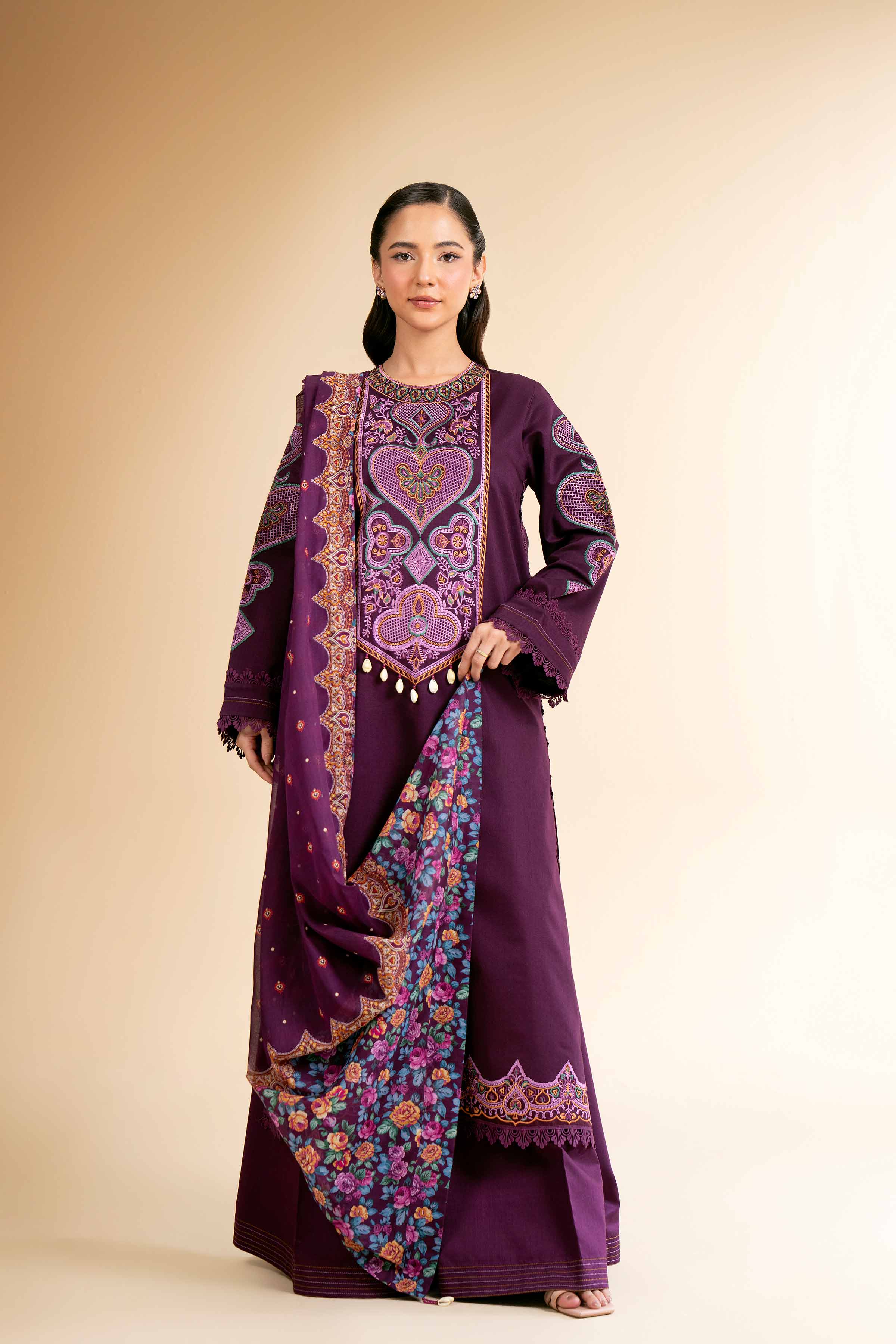 3 Piece - Digital Printed Embroidered Suit - 42501583 for Women - Unstitched Collection | Nishat | Shop Online
