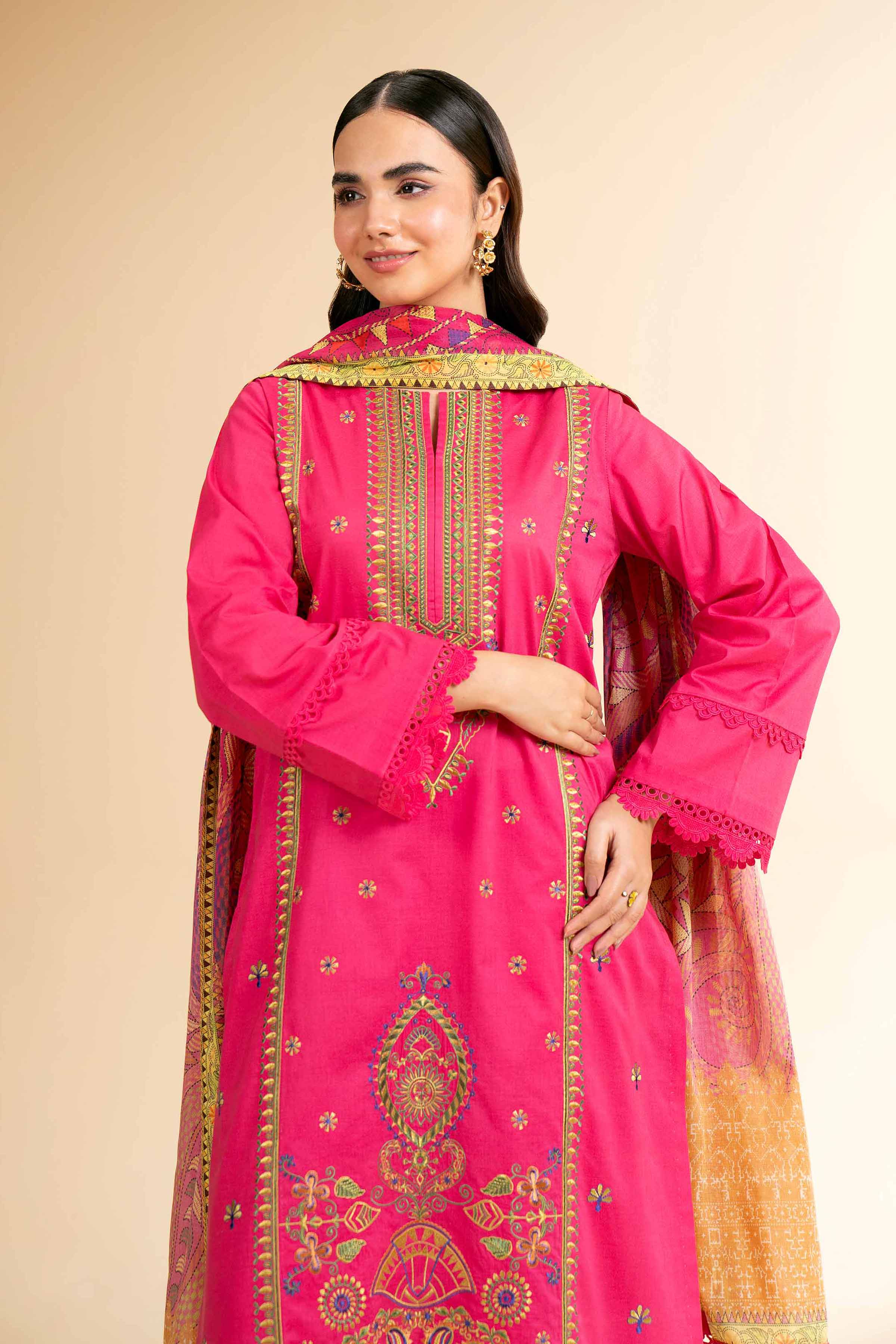 3 Piece - Digital Printed Embroidered Suit - 42501588 for Women - Unstitched Collection | Nishat | Shop Online