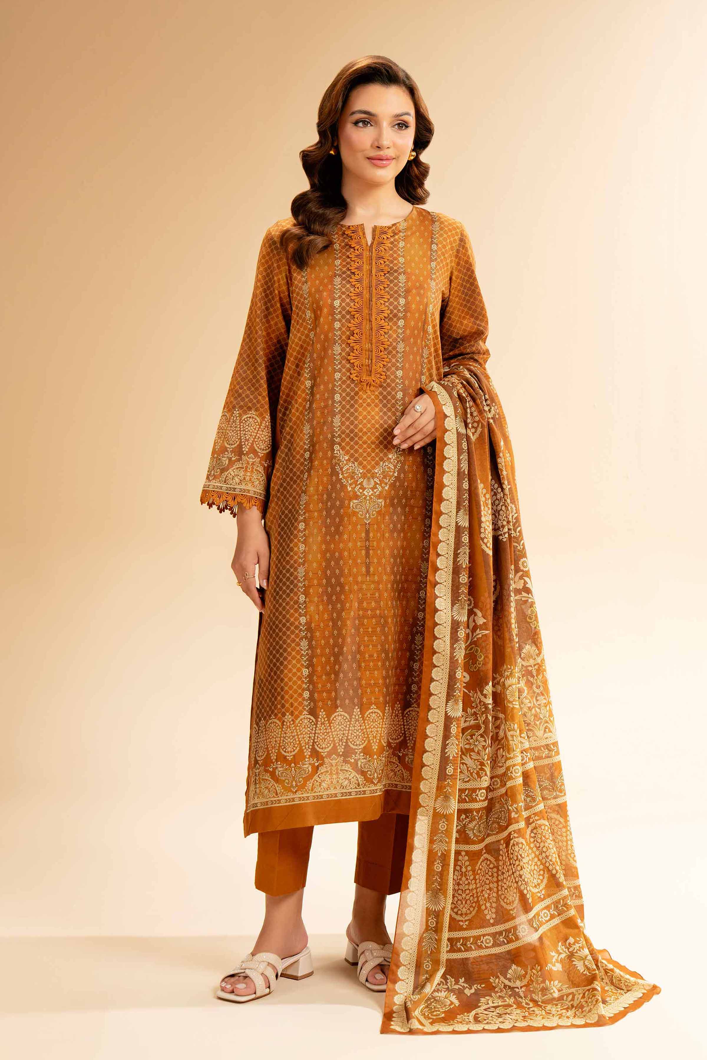 3 Piece - Digital Printed Suit - 42501603 for Women - Unstitched Collection | Nishat | Shop Online
