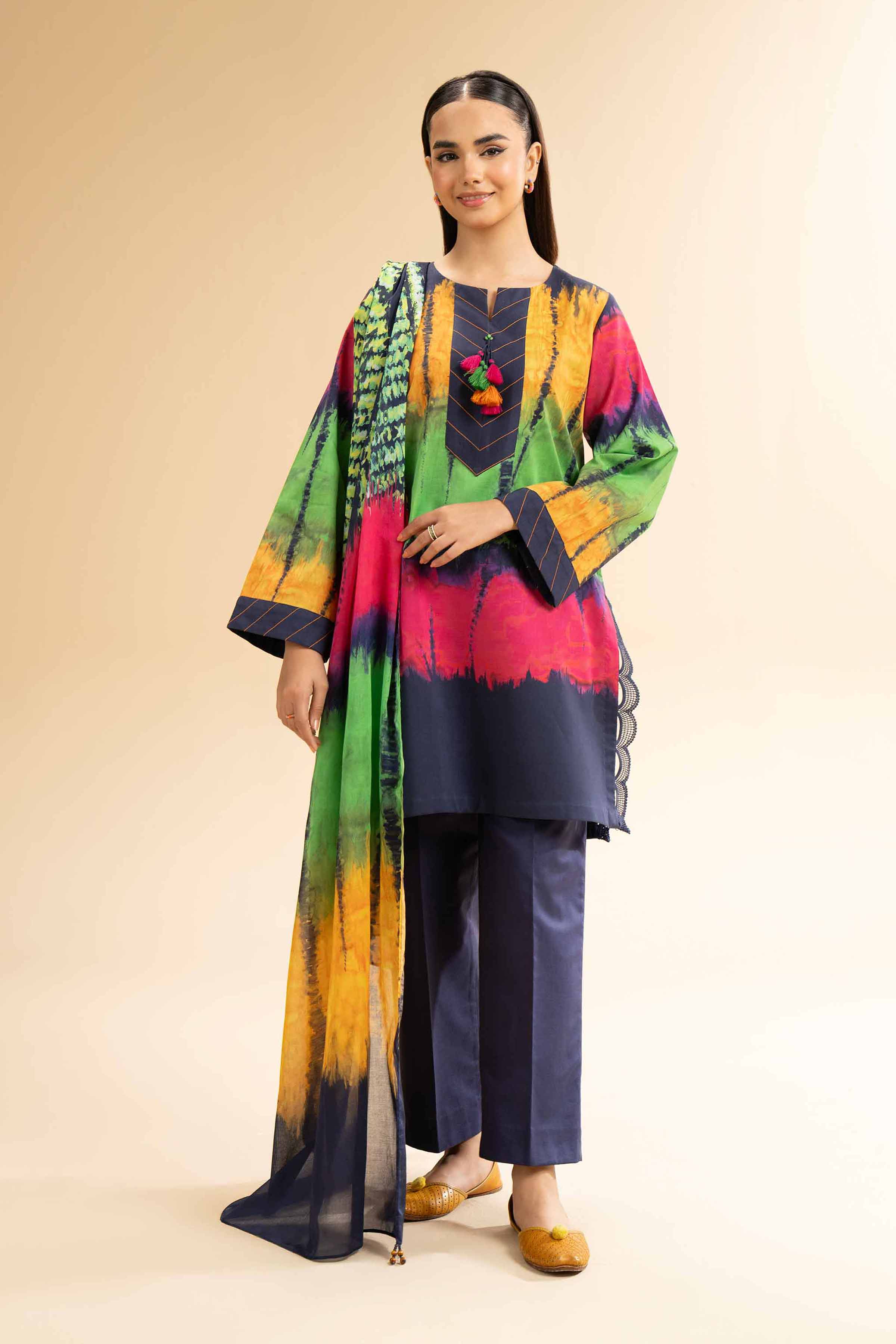 3 Piece - Digital Printed Suit - 42501604 for Women - Unstitched Collection | Nishat | Shop Online