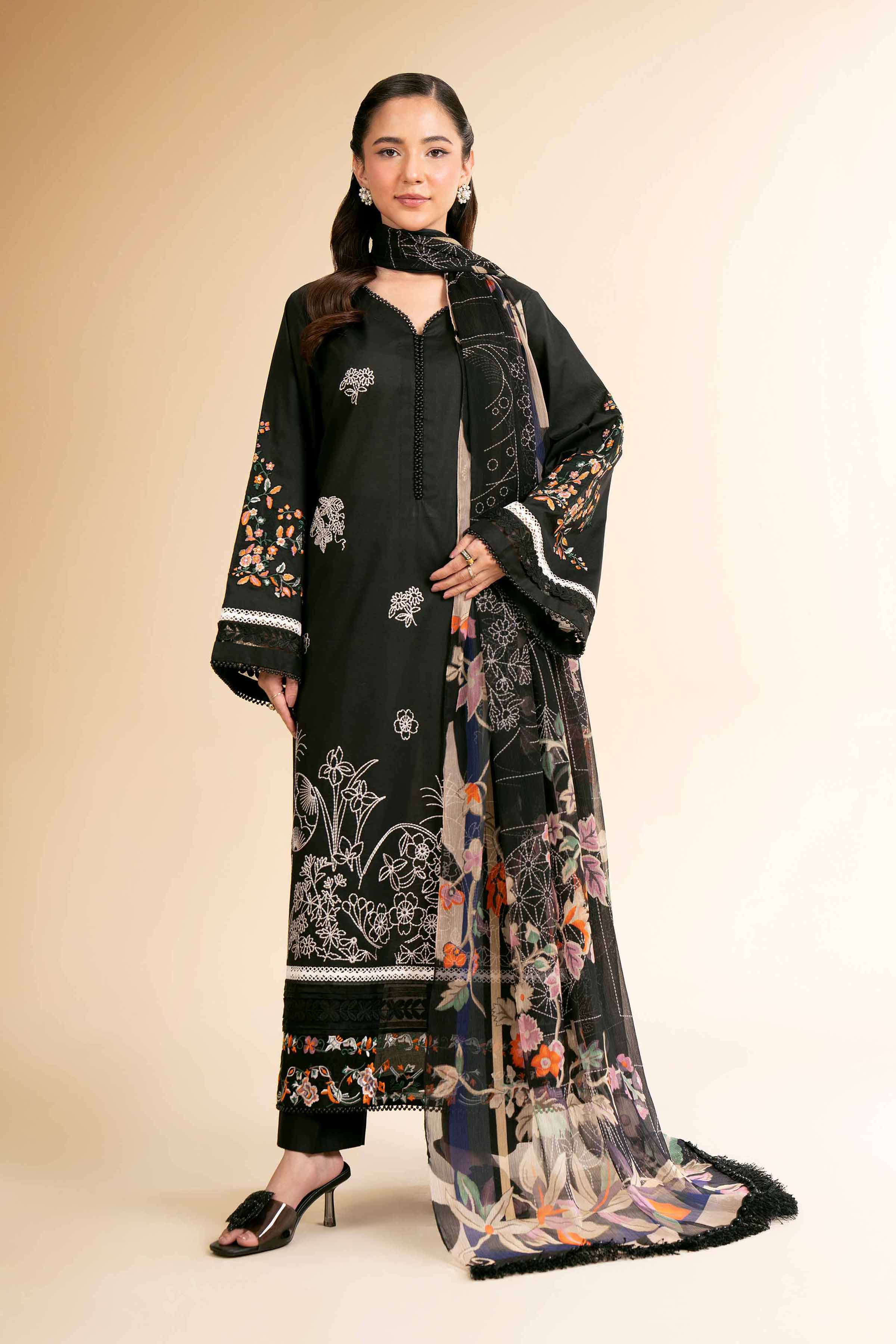 3 Piece - Digital Printed Embroidered Suit - 42501610 for Women - Unstitched Collection | Nishat | Shop Online