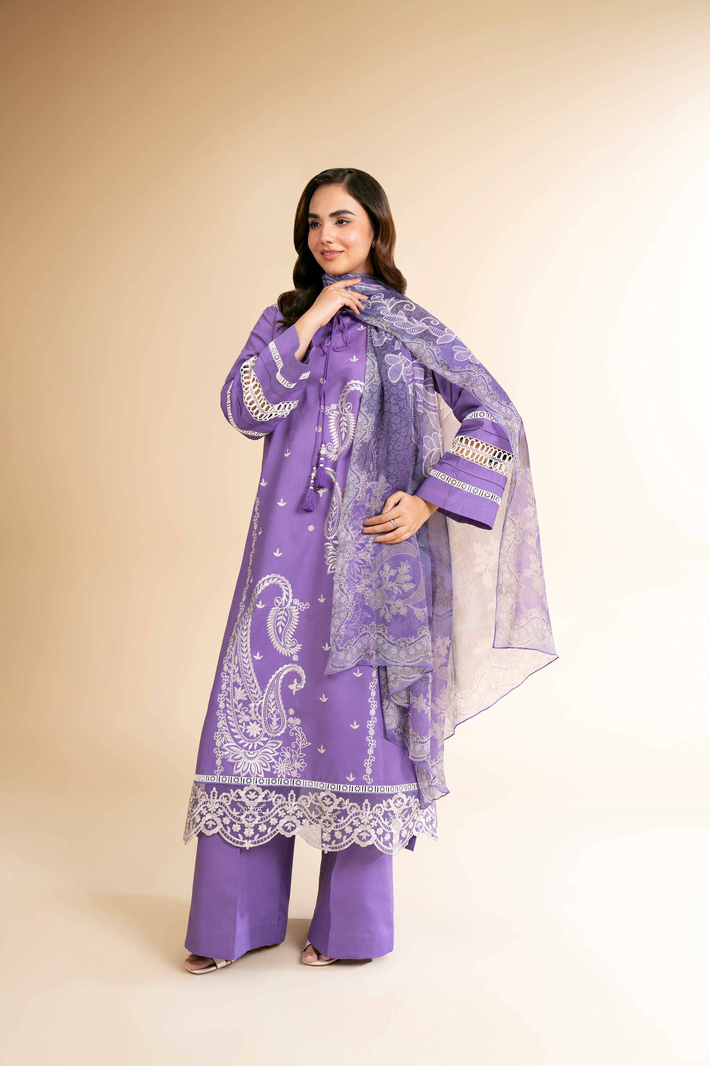 3 Piece - Digital Printed Embroidered Suit - 42501611 for Women - Unstitched Collection | Nishat | Shop Online