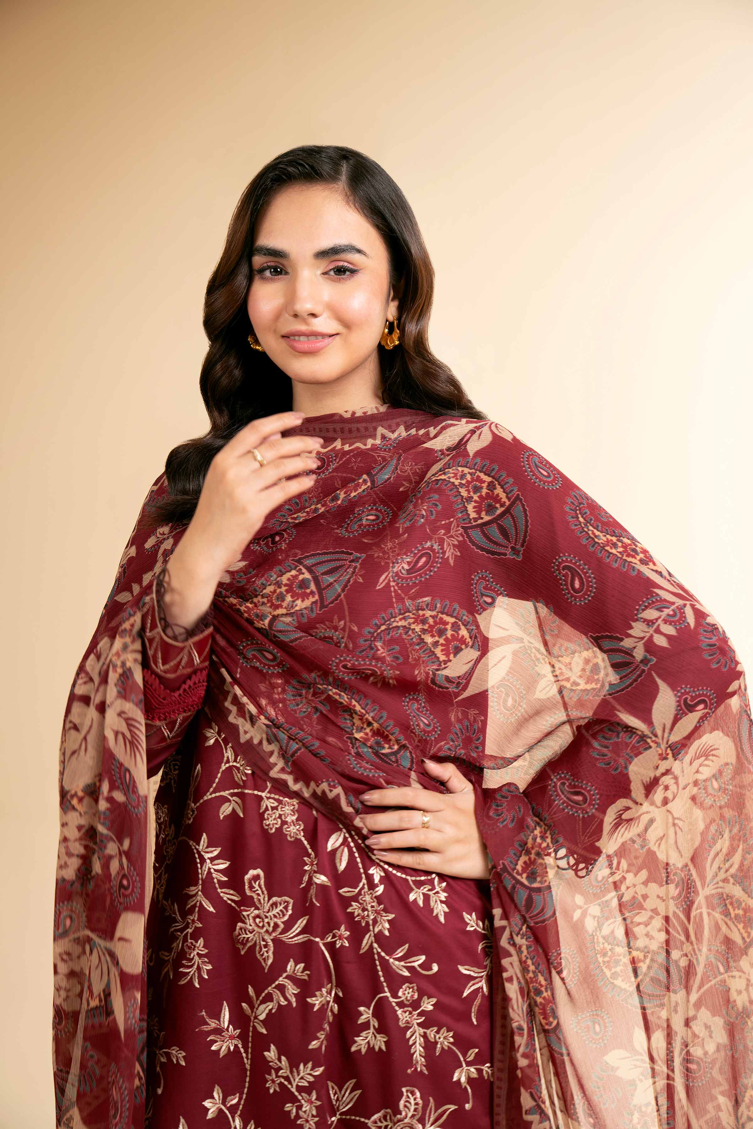 3 Piece - Digital Printed Embroidered Suit - 42501612 for Women - Unstitched Collection | Nishat | Shop Online