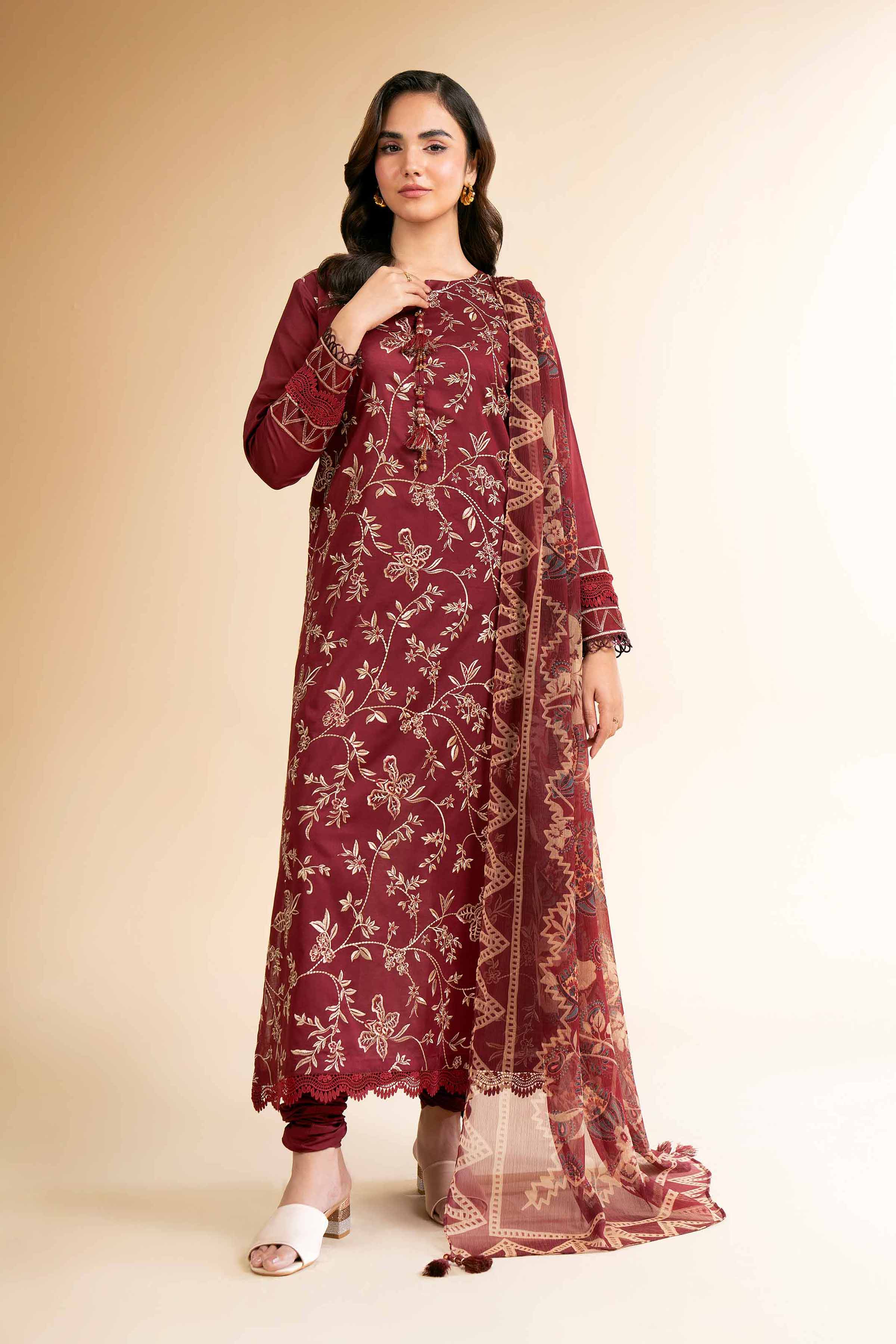 3 Piece - Digital Printed Embroidered Suit - 42501612 for Women - Unstitched Collection | Nishat | Shop Online