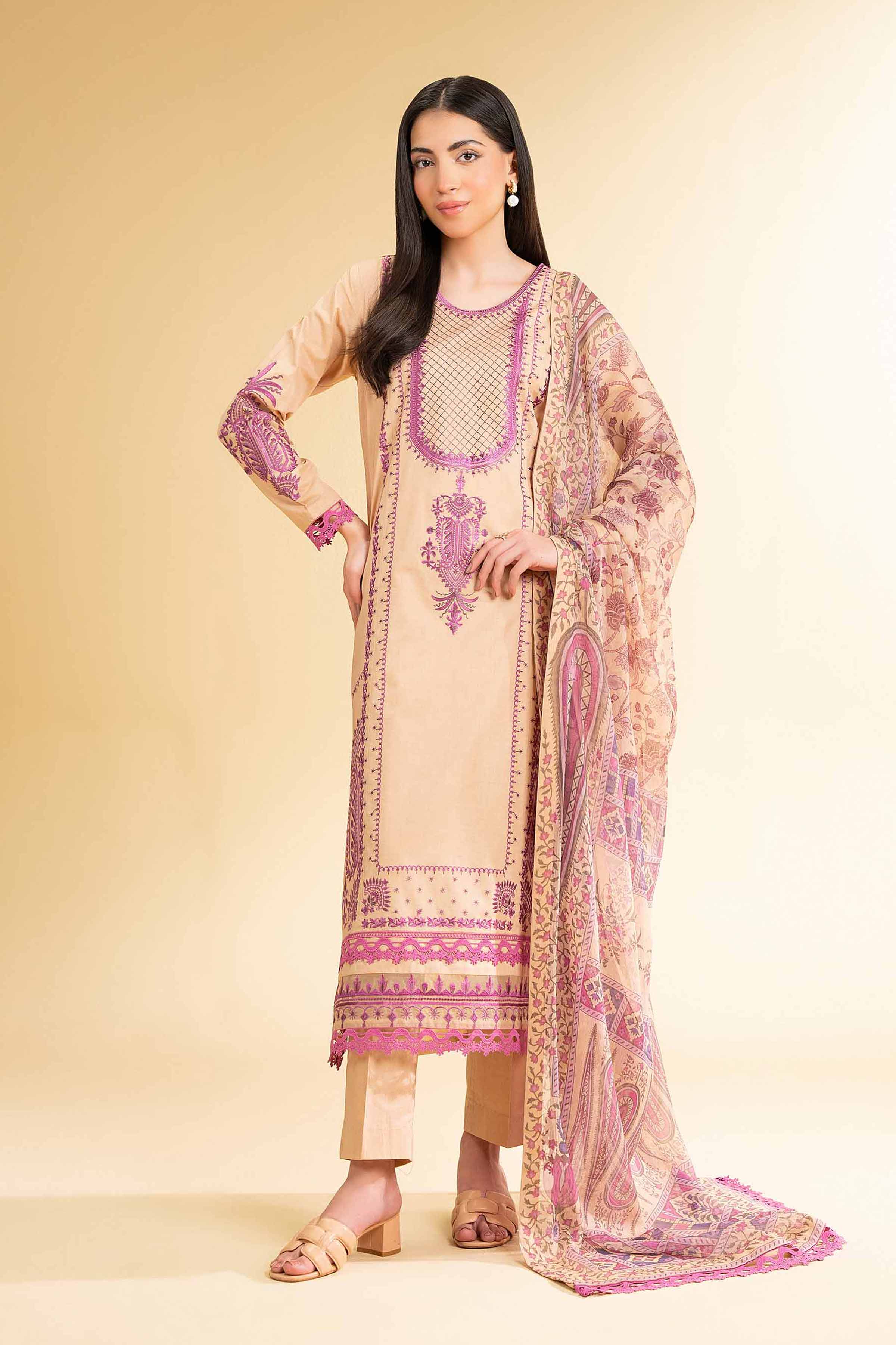 3 Piece - Digital Printed Embroidered Suit - 42501613 for Women - Unstitched Collection | Nishat | Shop Online