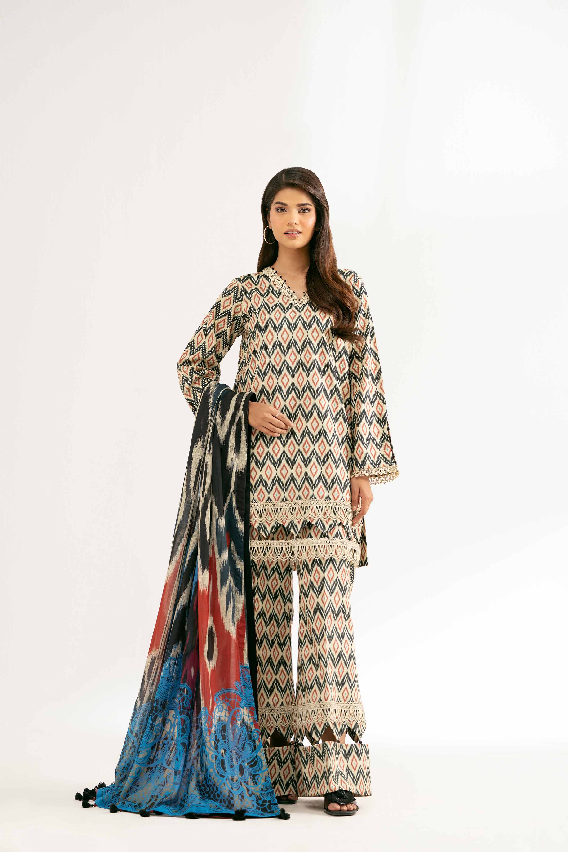 3 Piece - Digital Printed Embroidered Suit - 42501619 for Women - Unstitched Collection | Nishat | Shop Online