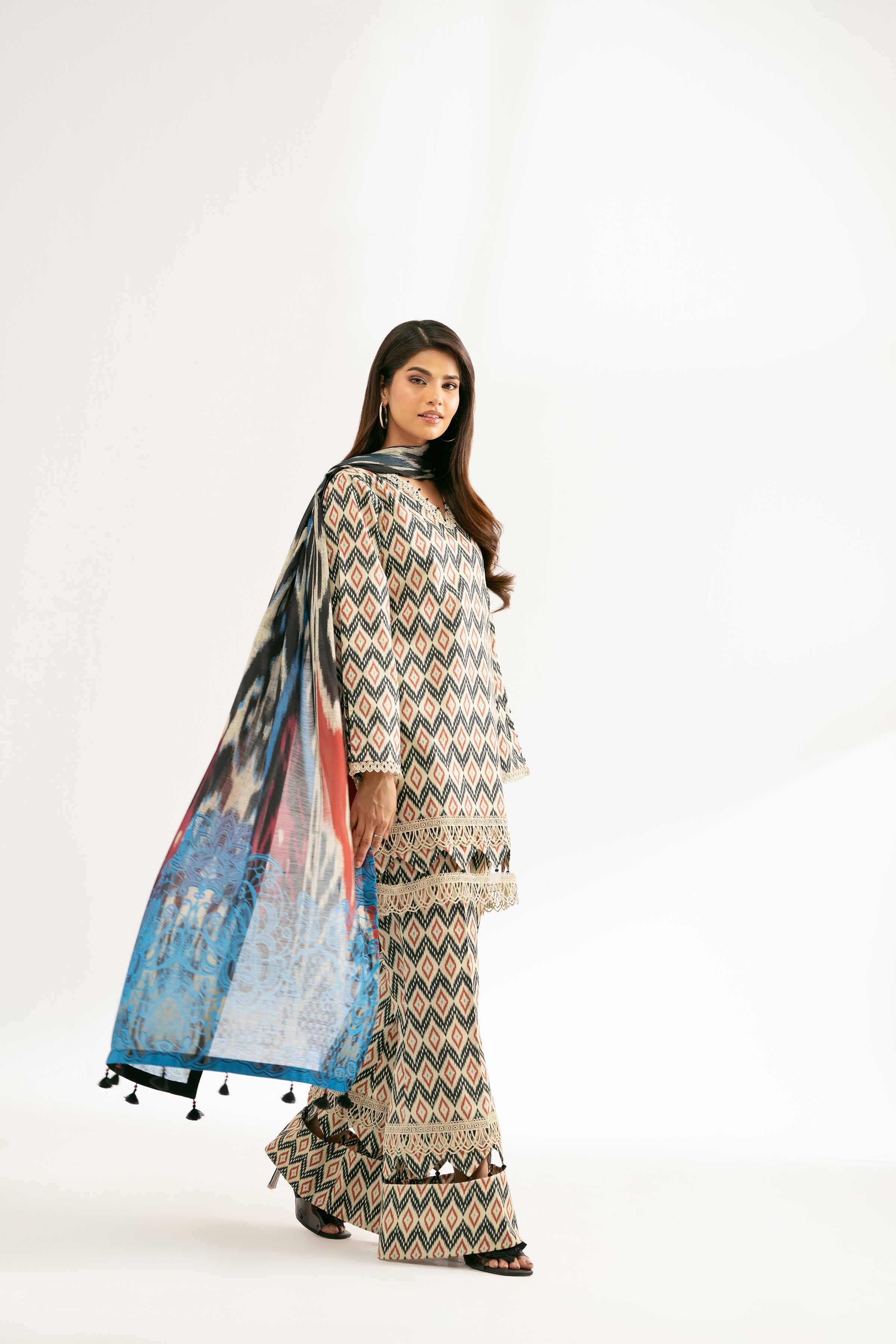 3 Piece - Digital Printed Embroidered Suit - 42501619 for Women - Unstitched Collection | Nishat | Shop Online