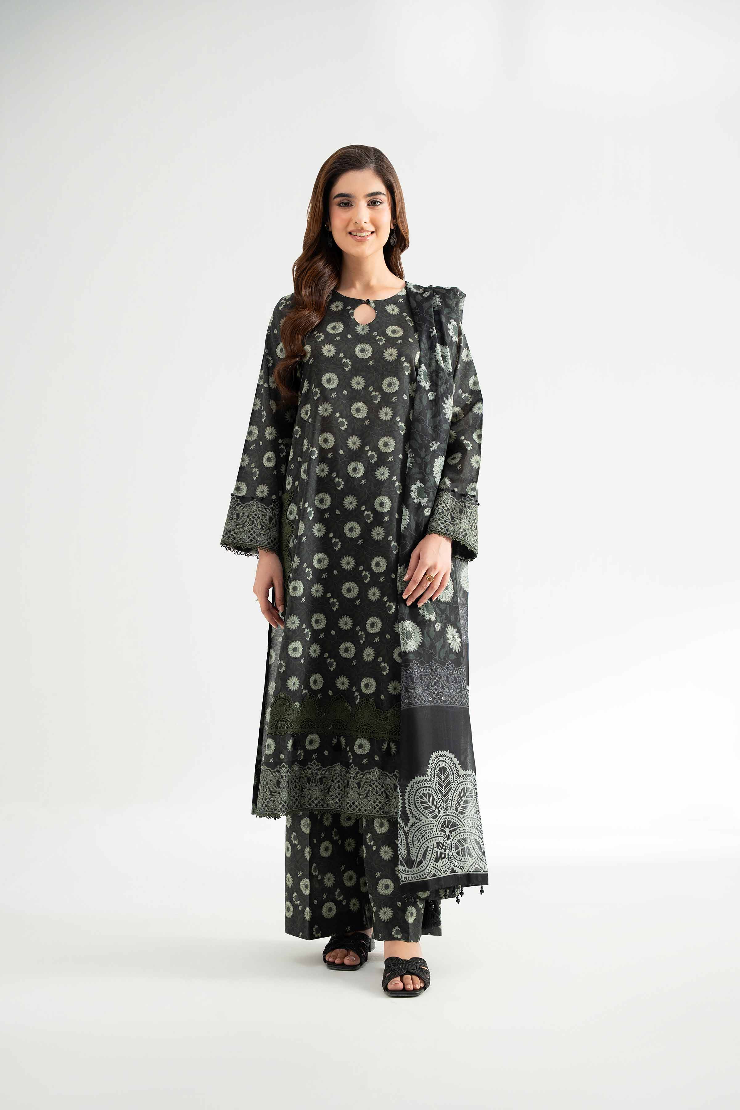 3 Piece - Digital Printed Embroidered Suit - 42501620 for Women - Unstitched Collection | Nishat | Shop Online