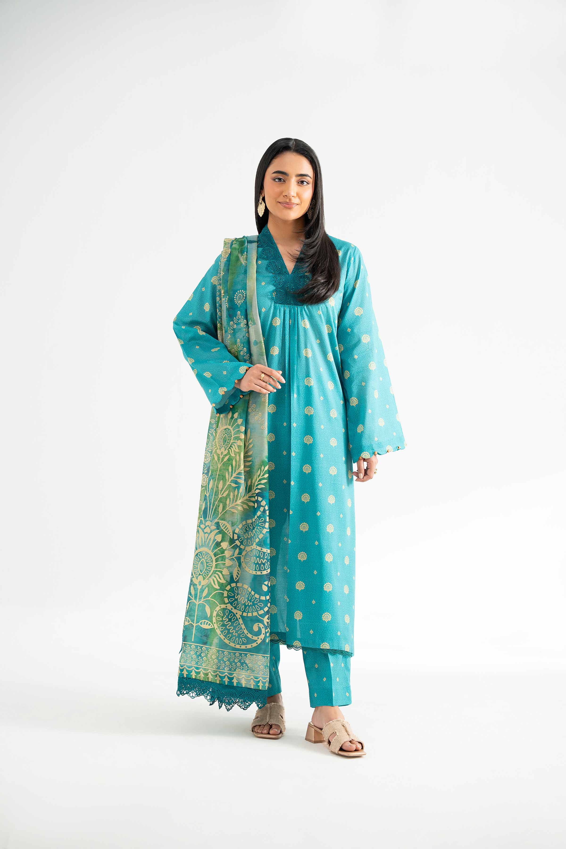 3 Piece - Digital Printed Embroidered Suit - 42501622 for Women - Unstitched Collection | Nishat | Shop Online