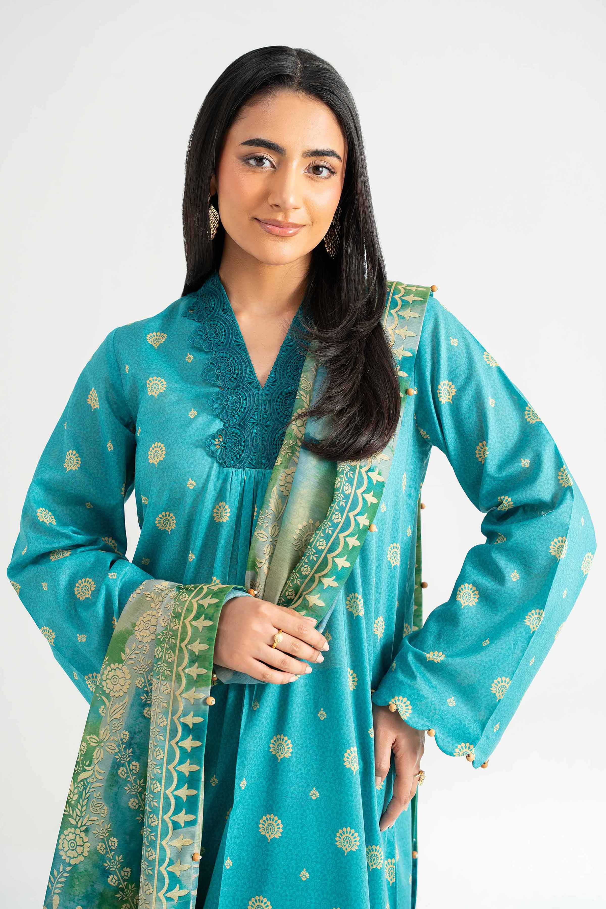 3 Piece - Digital Printed Embroidered Suit - 42501622 for Women - Unstitched Collection | Nishat | Shop Online