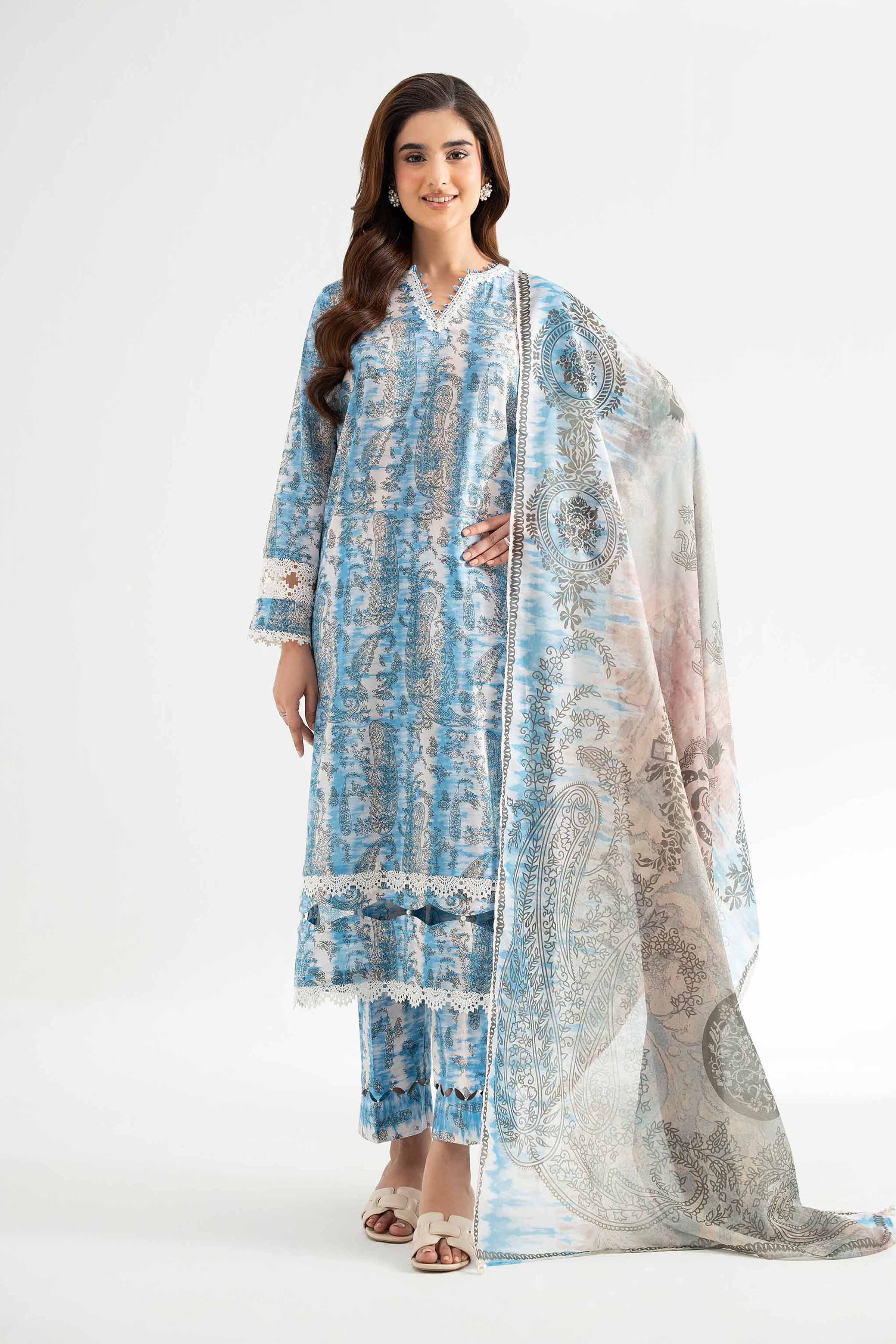 3 Piece - Digital Printed Embroidered Suit - 42501623 for Women - Unstitched Collection | Nishat | Shop Online