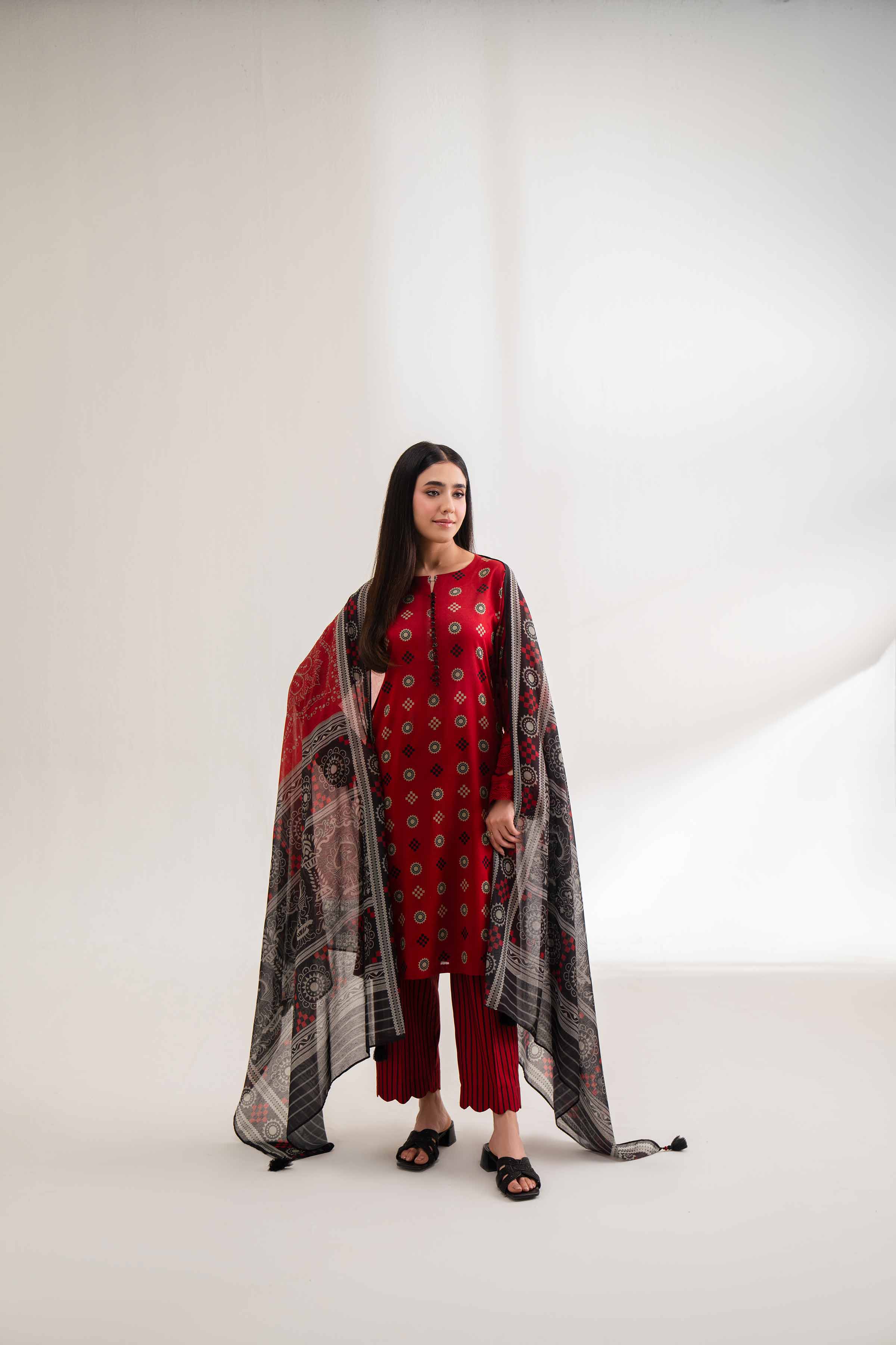 3 Piece - Digital Printed Embroidered Suit - 42501625 for Women - Unstitched Collection | Nishat | Shop Online