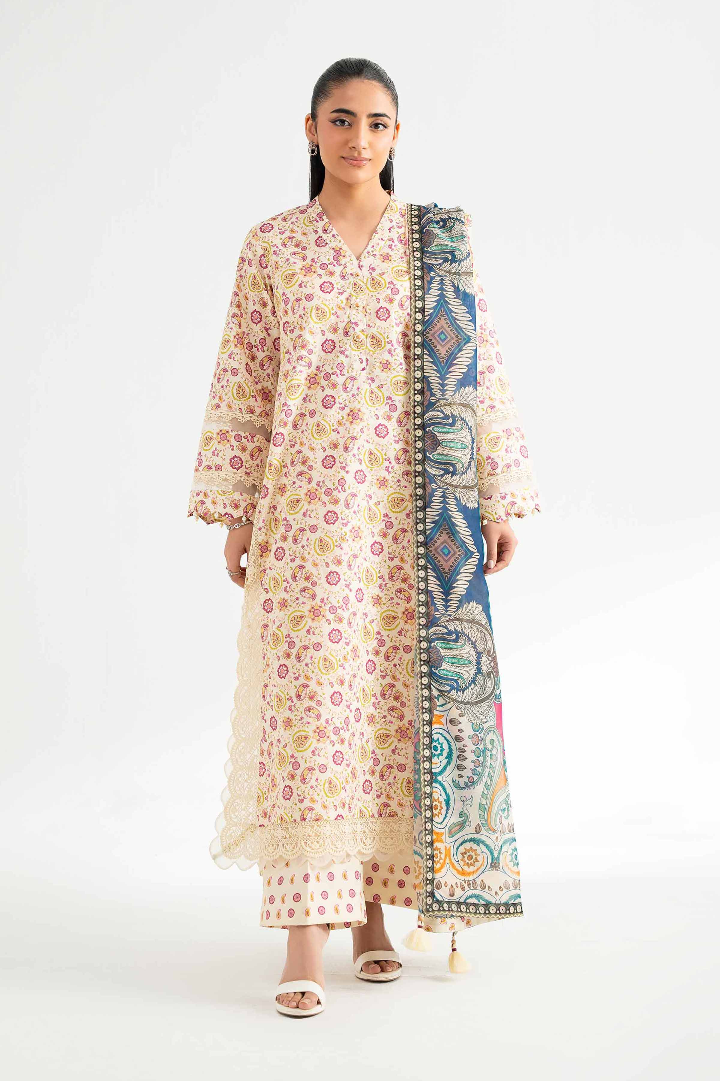 3 Piece - Digital Printed Embroidered Suit - 42501628 for Women - Unstitched Collection | Nishat | Shop Online
