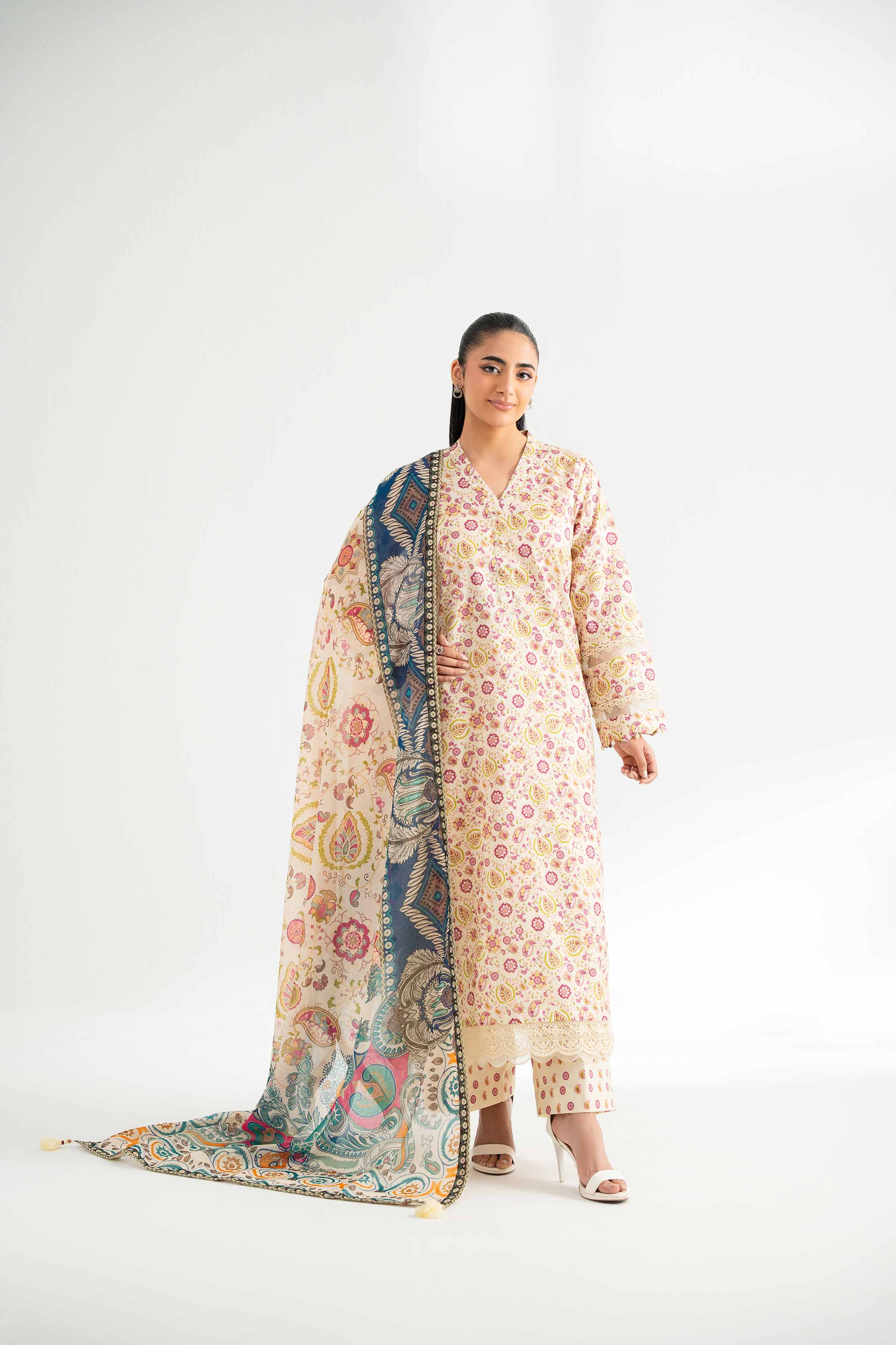 3 Piece - Digital Printed Embroidered Suit - 42501628 for Women - Unstitched Collection | Nishat | Shop Online