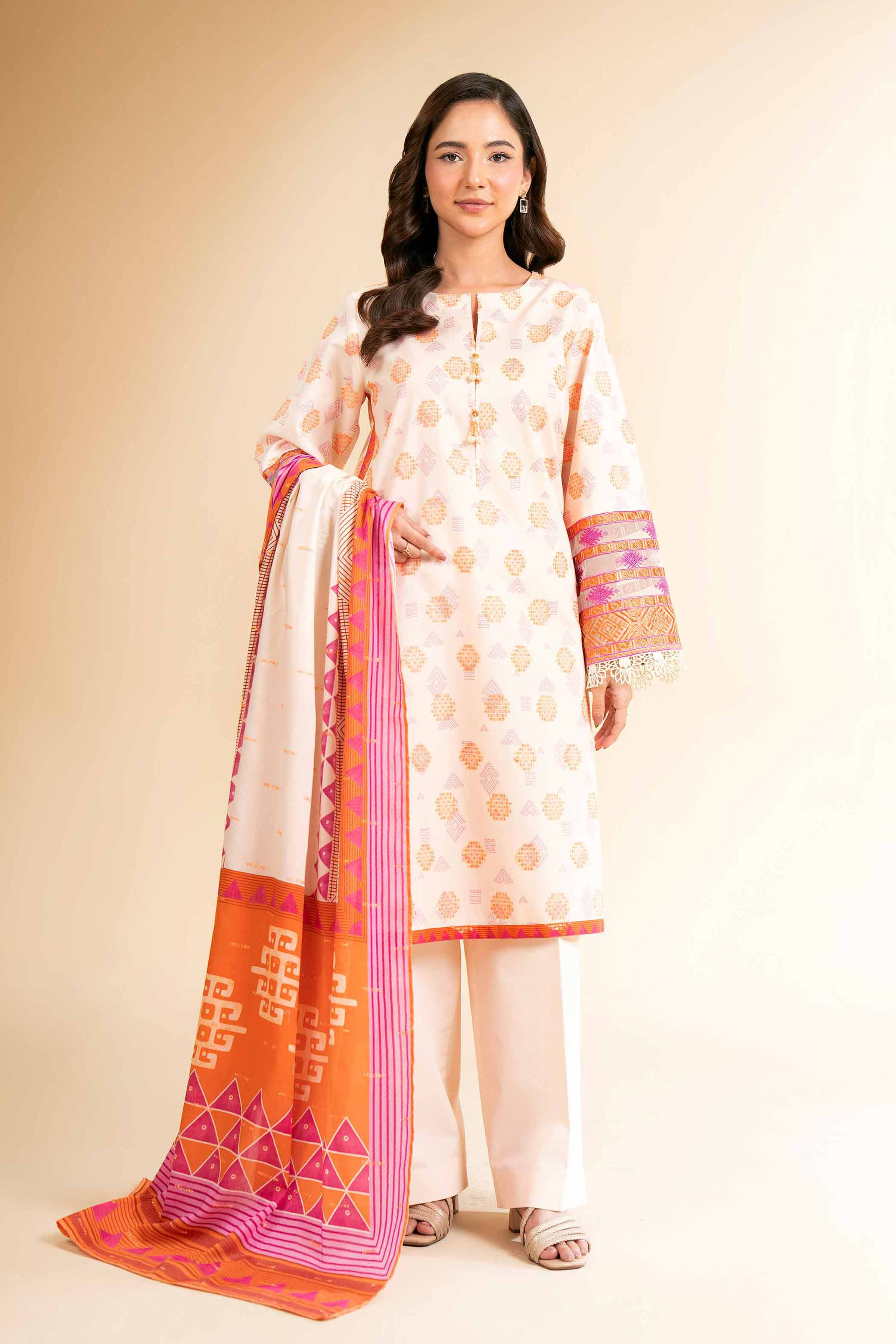 3 Piece - Digital Printed Embroidered Suit - 42501637 for Women - Unstitched Collection | Nishat | Shop Online