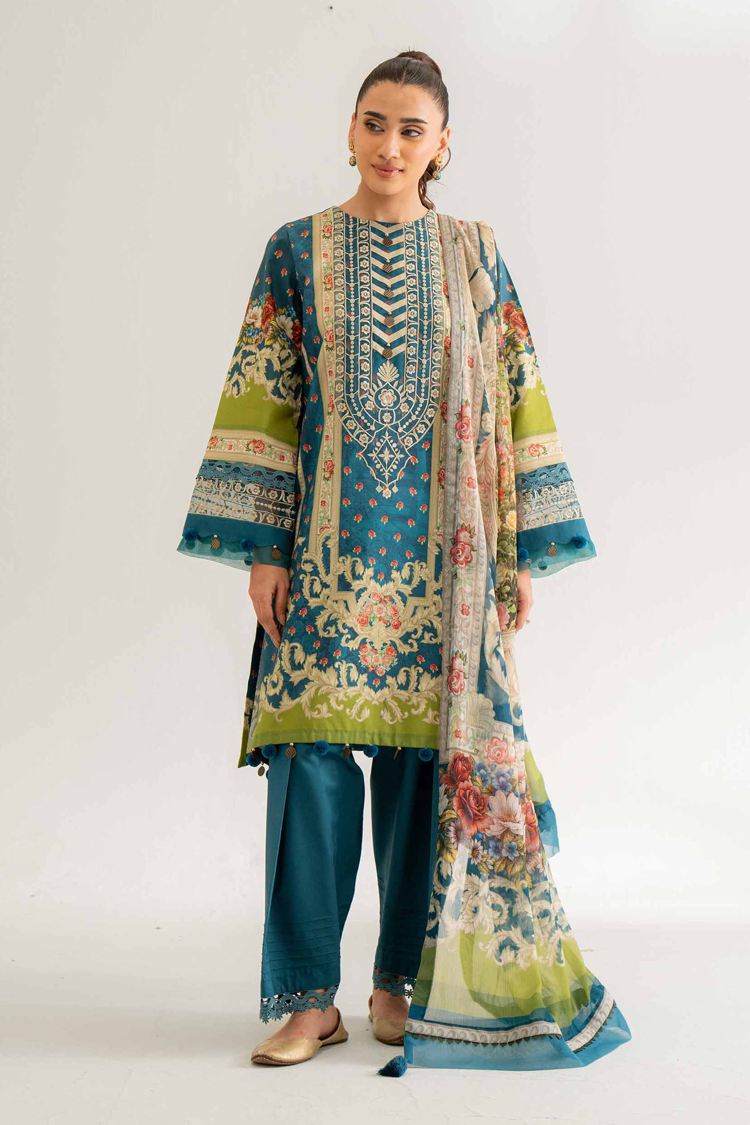 3 Piece - Digital Printed Embroidered Suit - 42501640 for Women - Unstitched Collection | Nishat | Shop Online