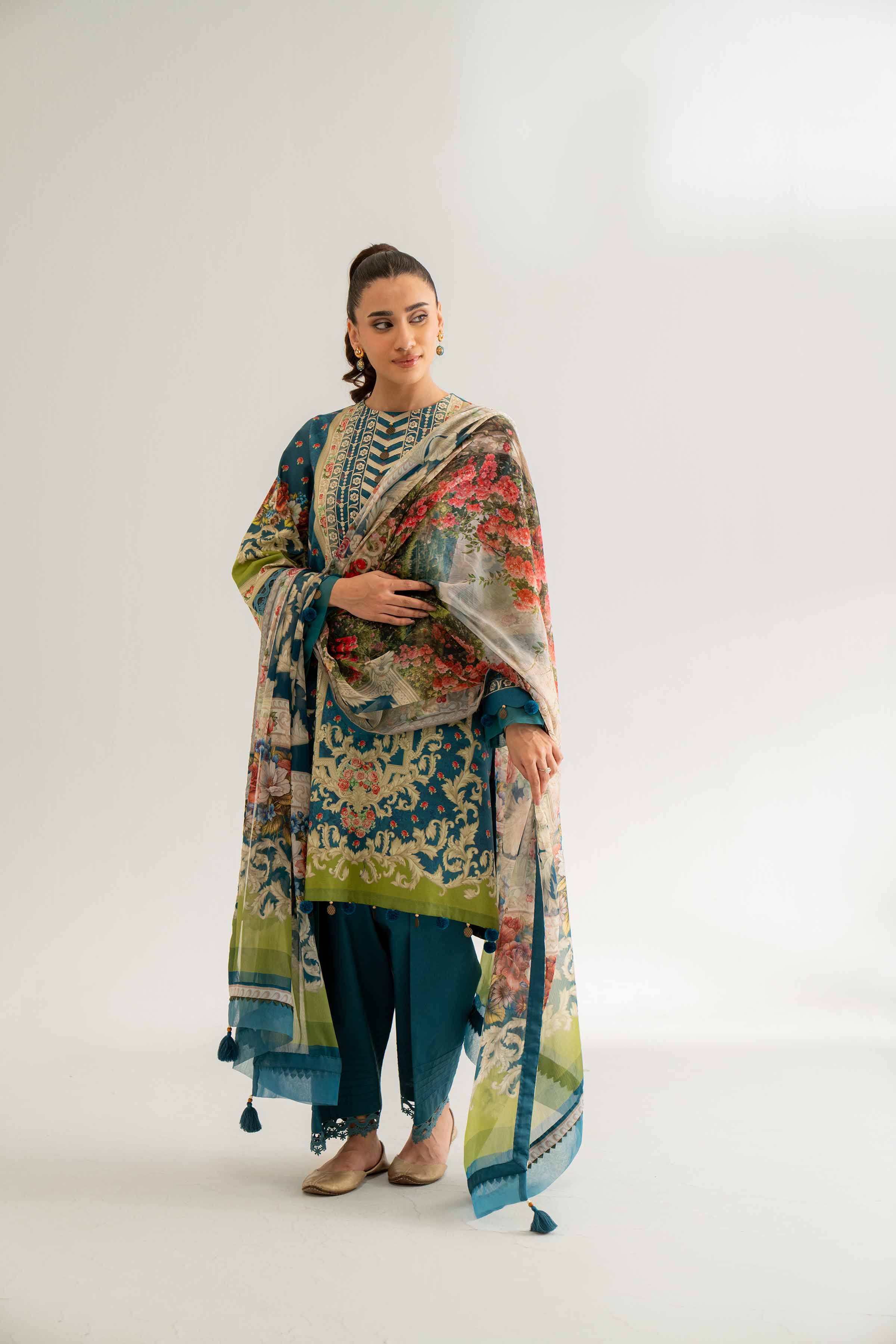 3 Piece - Digital Printed Embroidered Suit - 42501640 for Women - Unstitched Collection | Nishat | Shop Online