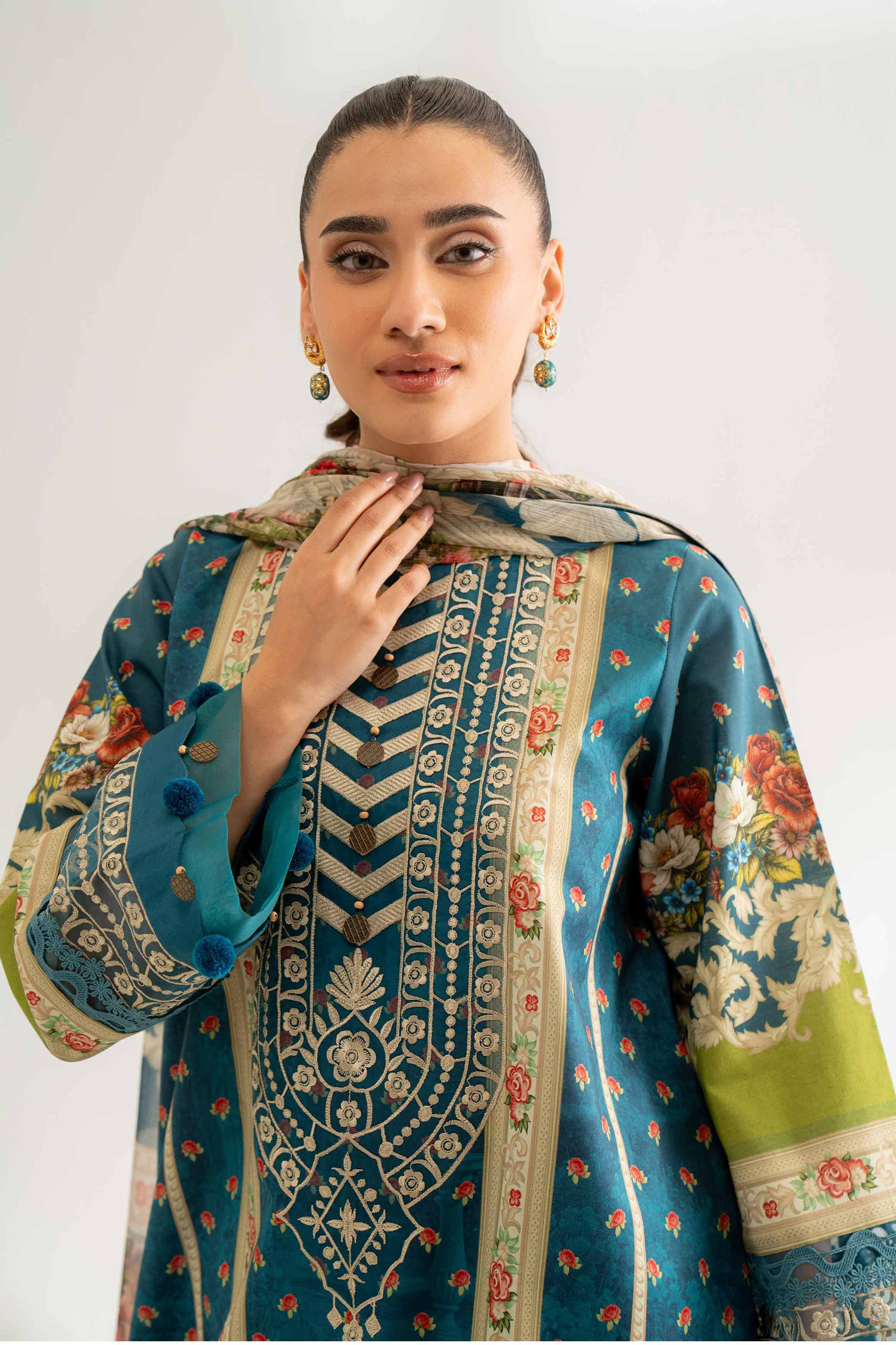 3 Piece - Digital Printed Embroidered Suit - 42501640 for Women - Unstitched Collection | Nishat | Shop Online