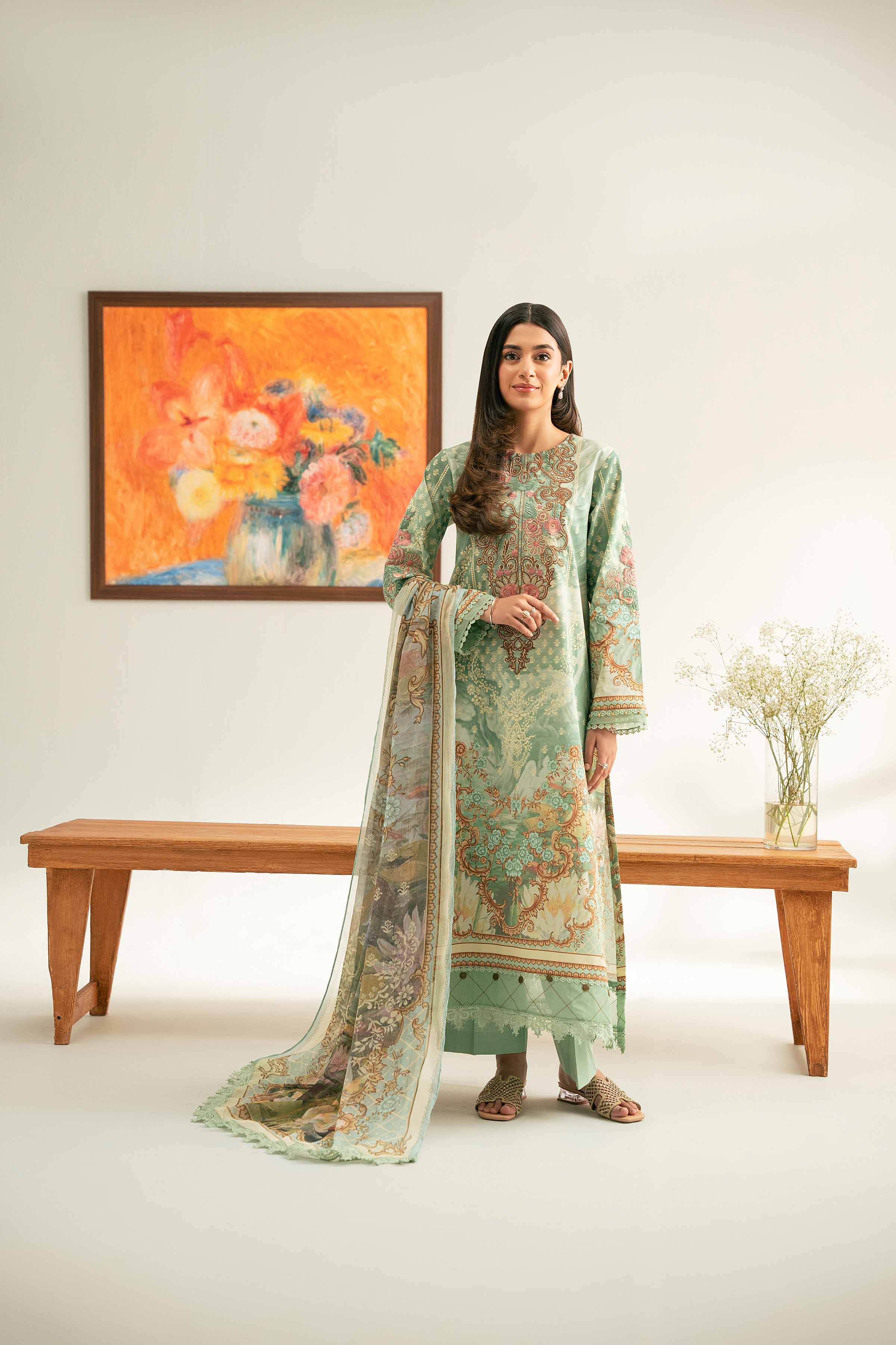 3 Piece - Digital Printed Embroidered Suit - 42501641 for Women - Unstitched Collection | Nishat | Shop Online