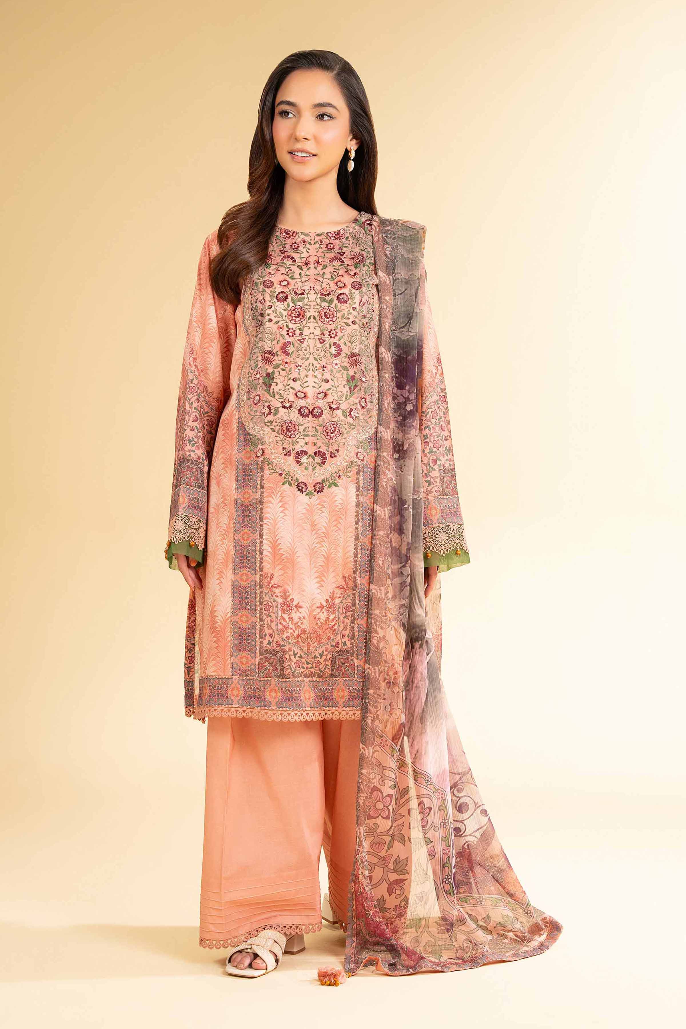 3 Piece - Digital Printed Embroidered Suit - 42501642 for Women - Unstitched Collection | Nishat | Shop Online