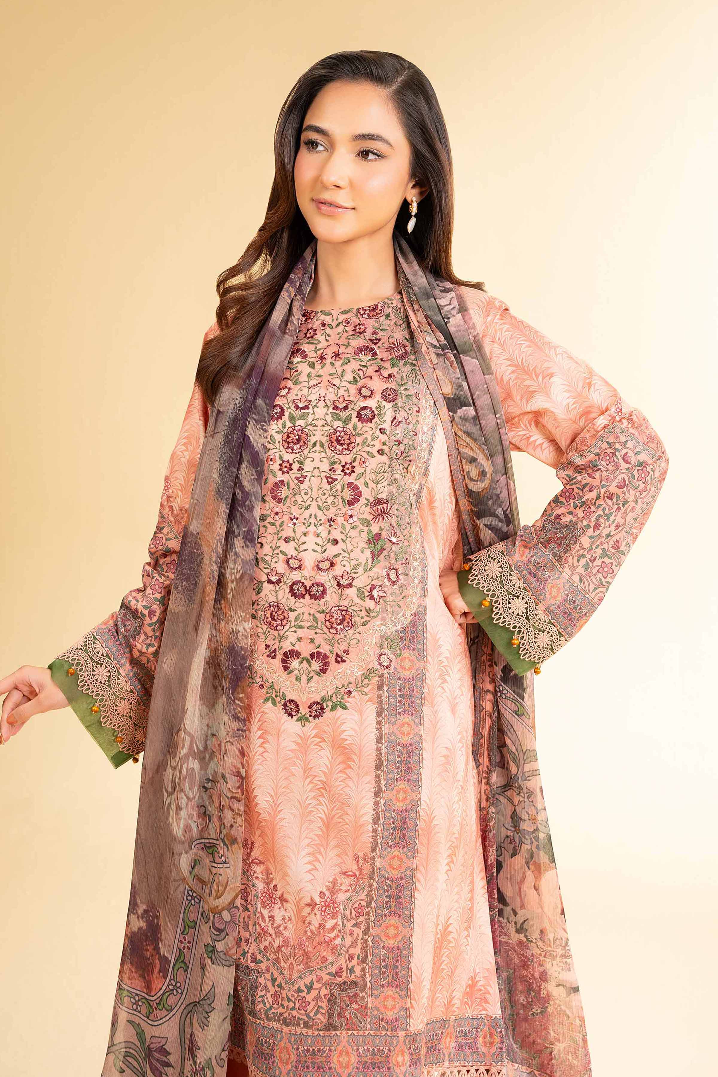 3 Piece - Digital Printed Embroidered Suit - 42501642 for Women - Unstitched Collection | Nishat | Shop Online