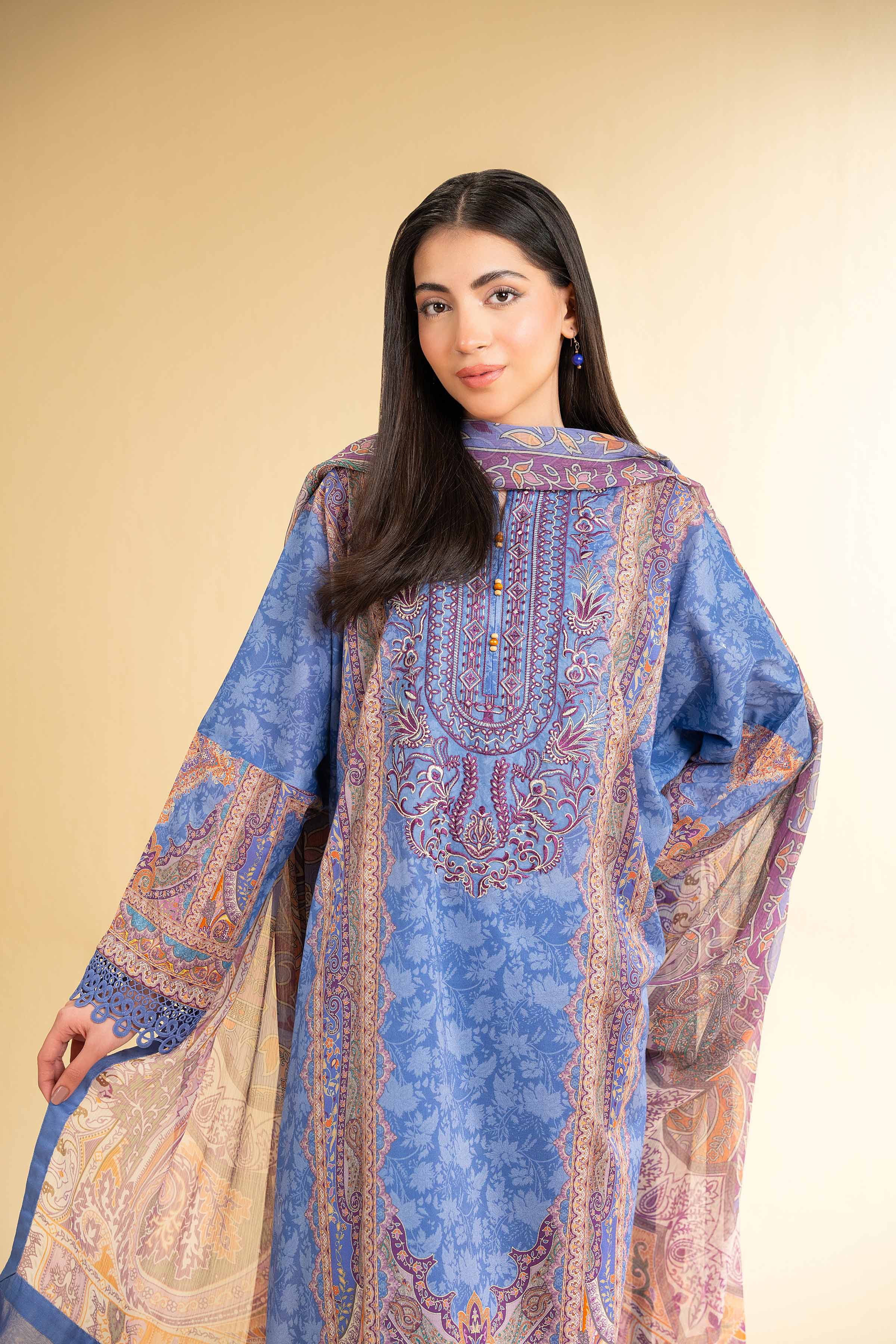 3 Piece - Digital Printed Embroidered Suit - 42501643 for Women - Unstitched Collection | Nishat | Shop Online