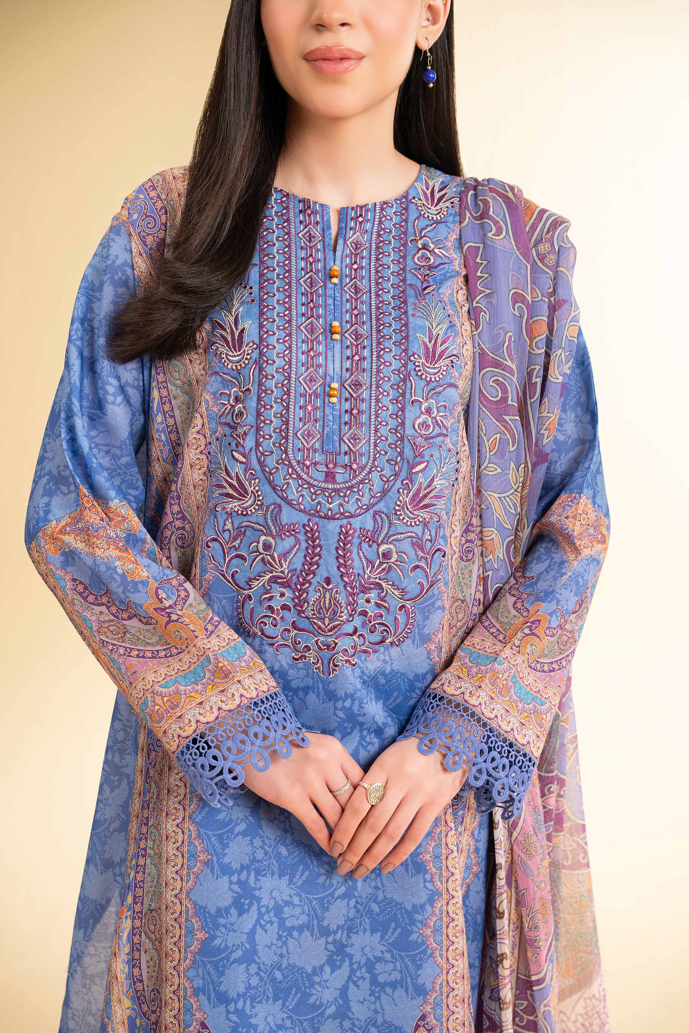 3 Piece - Digital Printed Embroidered Suit - 42501643 for Women - Unstitched Collection | Nishat | Shop Online