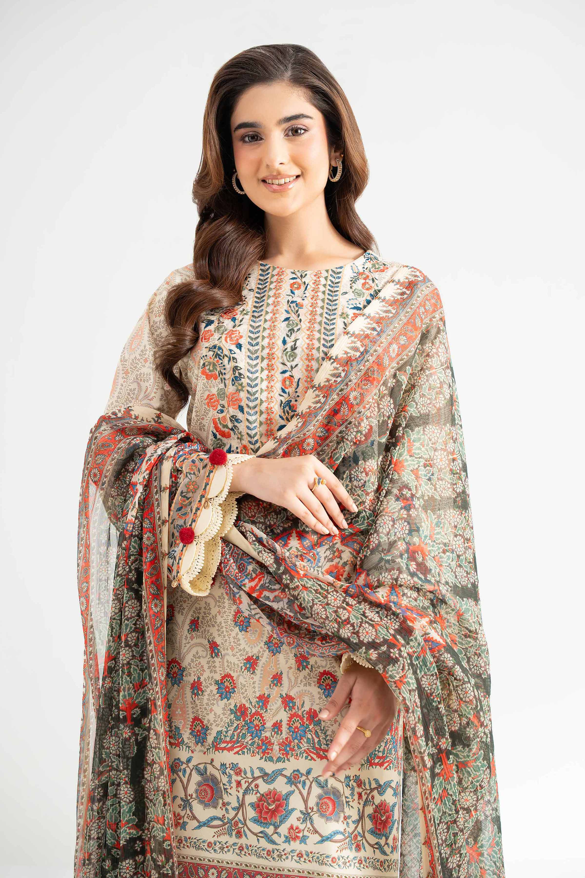3 Piece - Digital Printed Embroidered Suit - 42501645 for Women - Unstitched Collection | Nishat | Shop Online