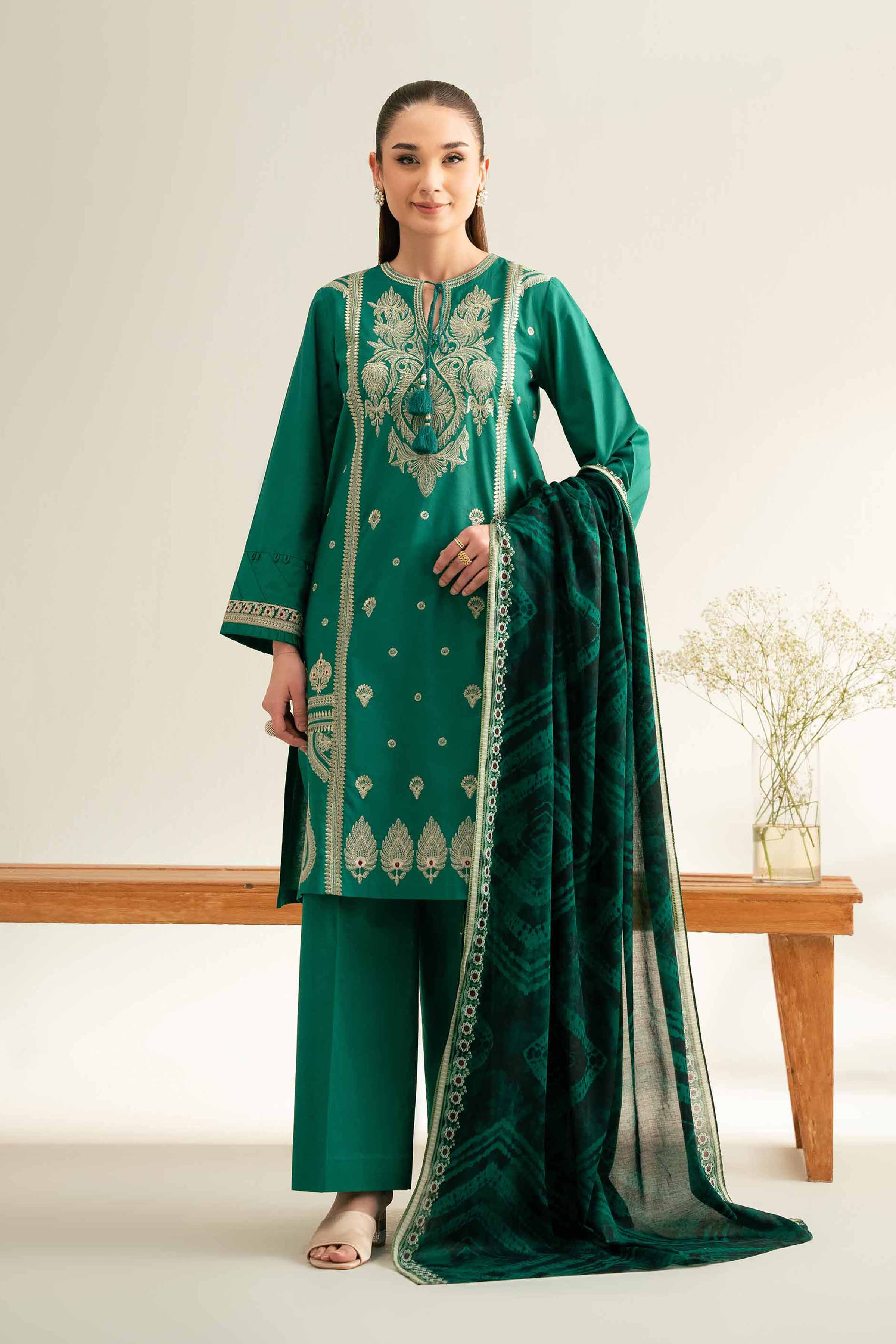 3 Piece - Printed Embroidered Suit - 42501655 for Women - Unstitched Collection | Nishat | Shop Online