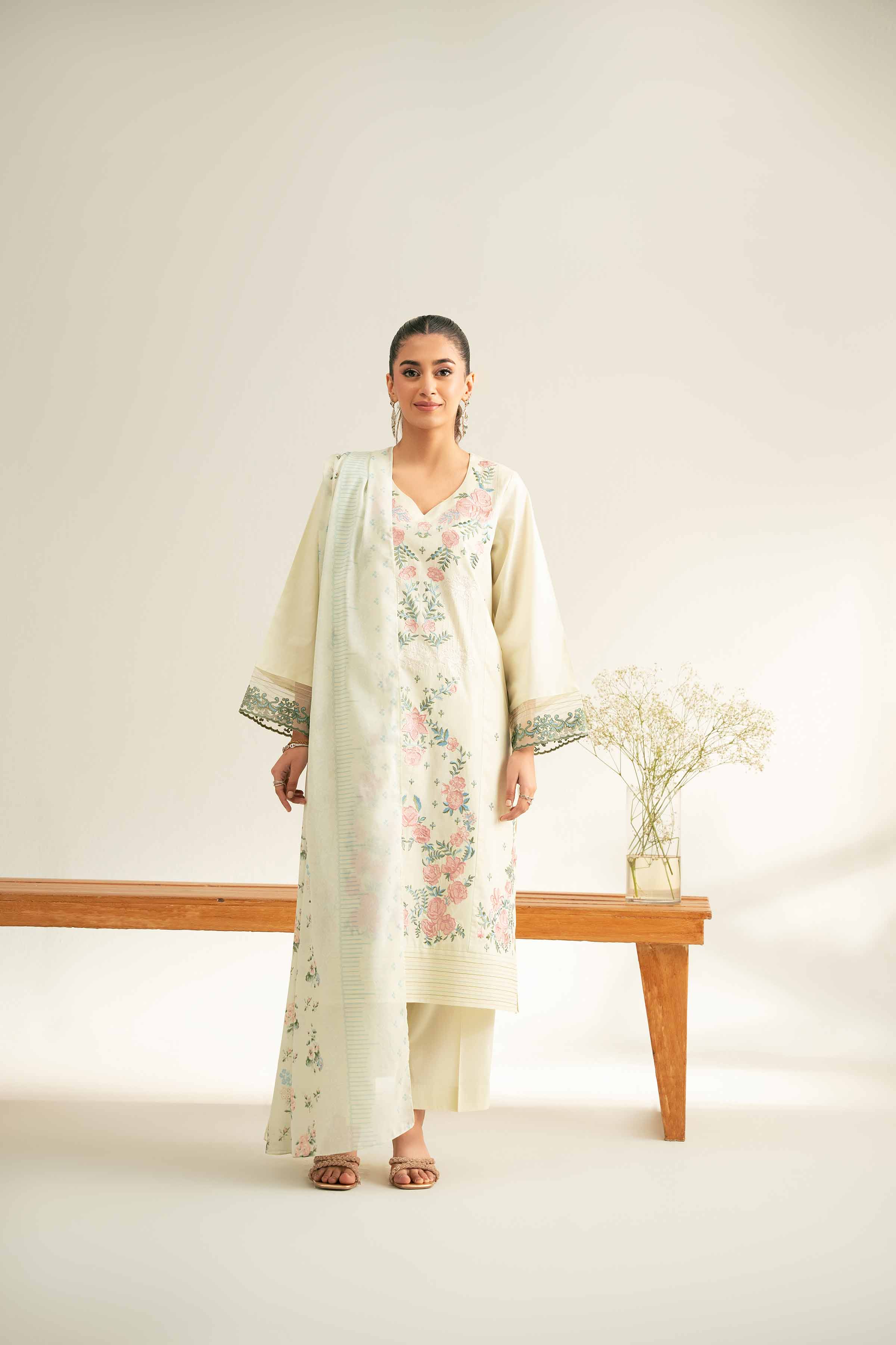 3 Piece - Printed Embroidered Suit - 42501658 for Women - Unstitched Collection | Nishat | Shop Online