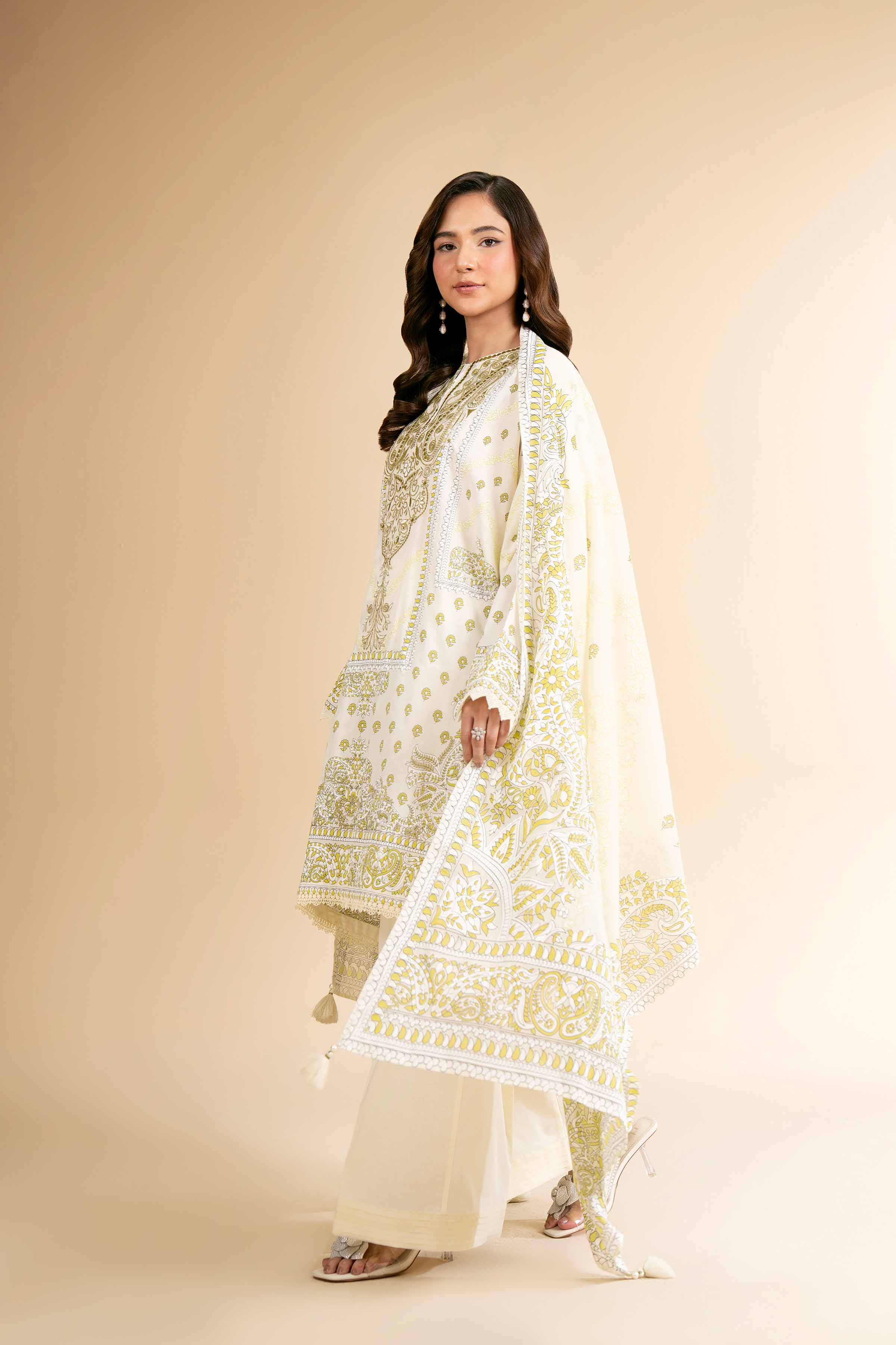 3 Piece - Flatbed Paste Embroidered Suit - 42501660 for Women - Unstitched Collection | Nishat | Shop Online