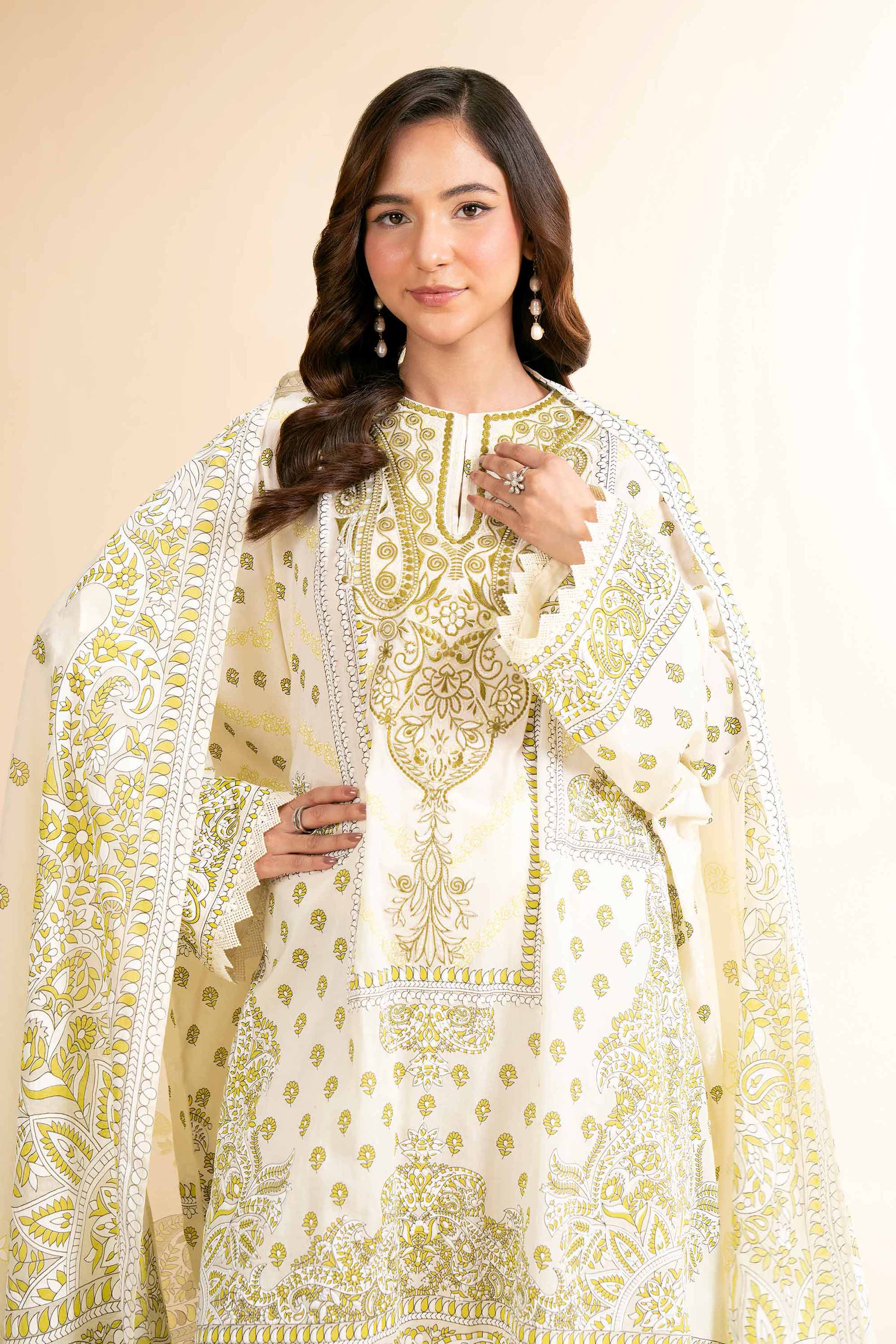 3 Piece - Flatbed Paste Embroidered Suit - 42501660 for Women - Unstitched Collection | Nishat | Shop Online