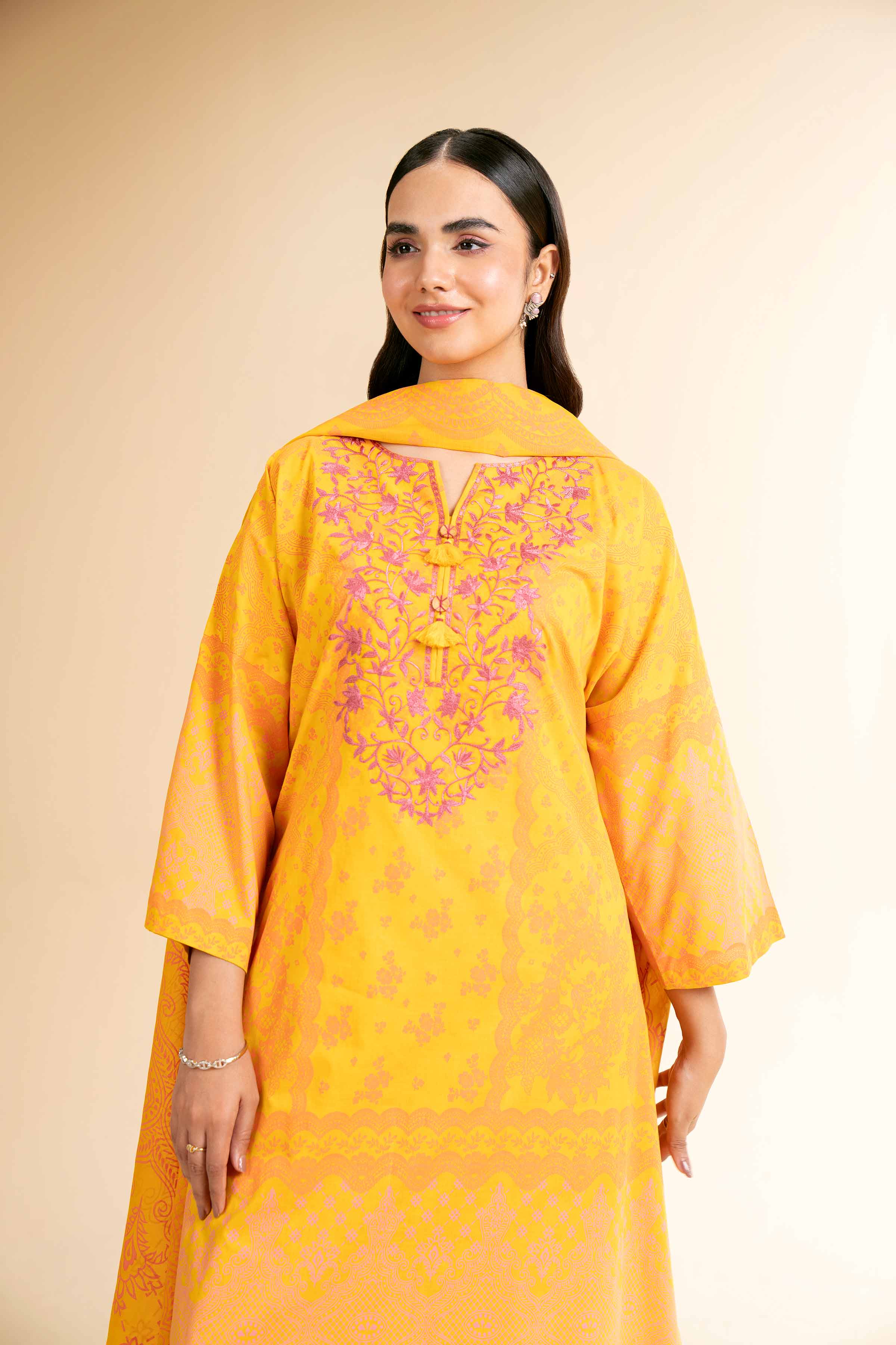 3 Piece - Flatbed Paste Embroidered Suit - 42501661 for Women - Unstitched Collection | Nishat | Shop Online
