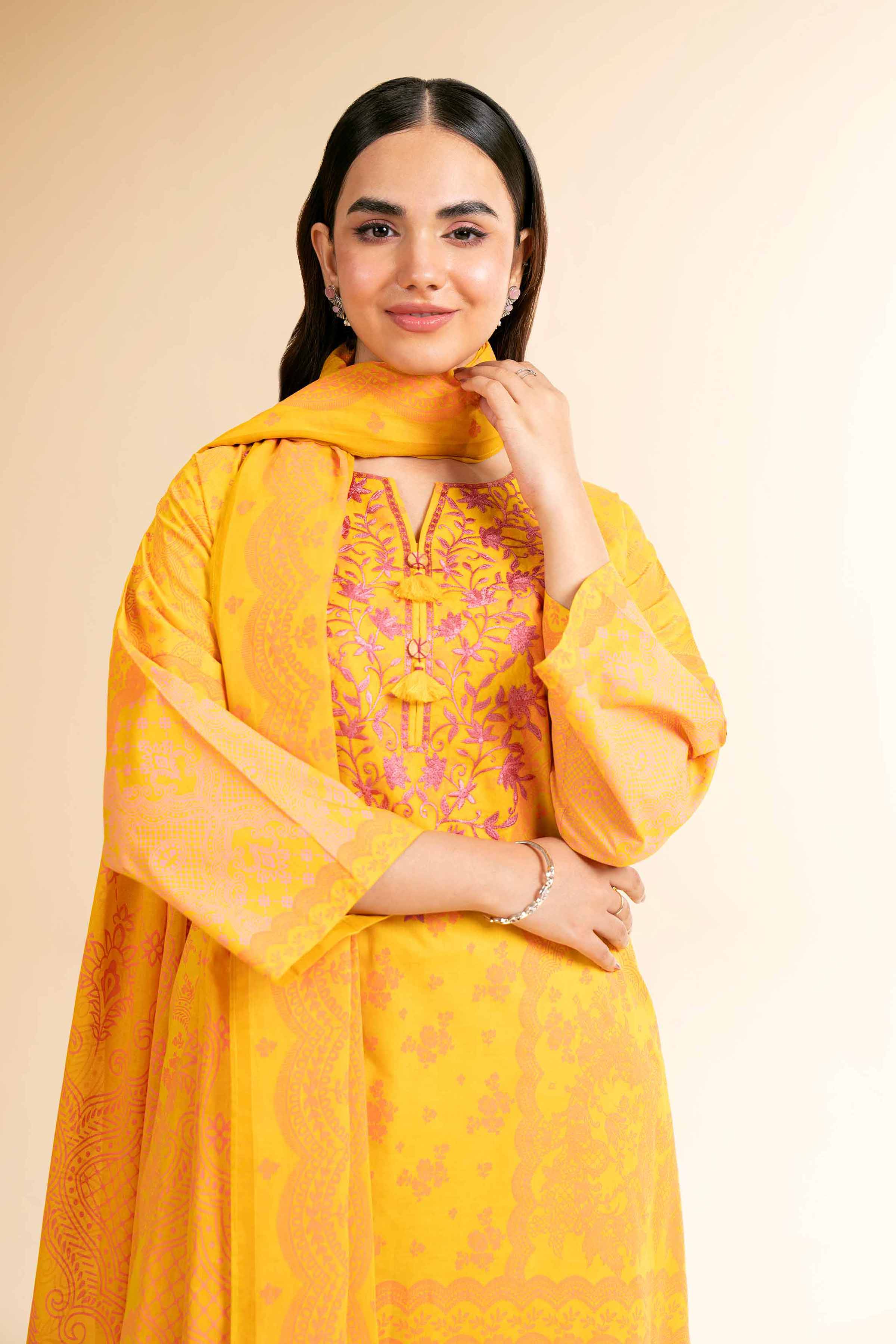 3 Piece - Flatbed Paste Embroidered Suit - 42501661 for Women - Unstitched Collection | Nishat | Shop Online