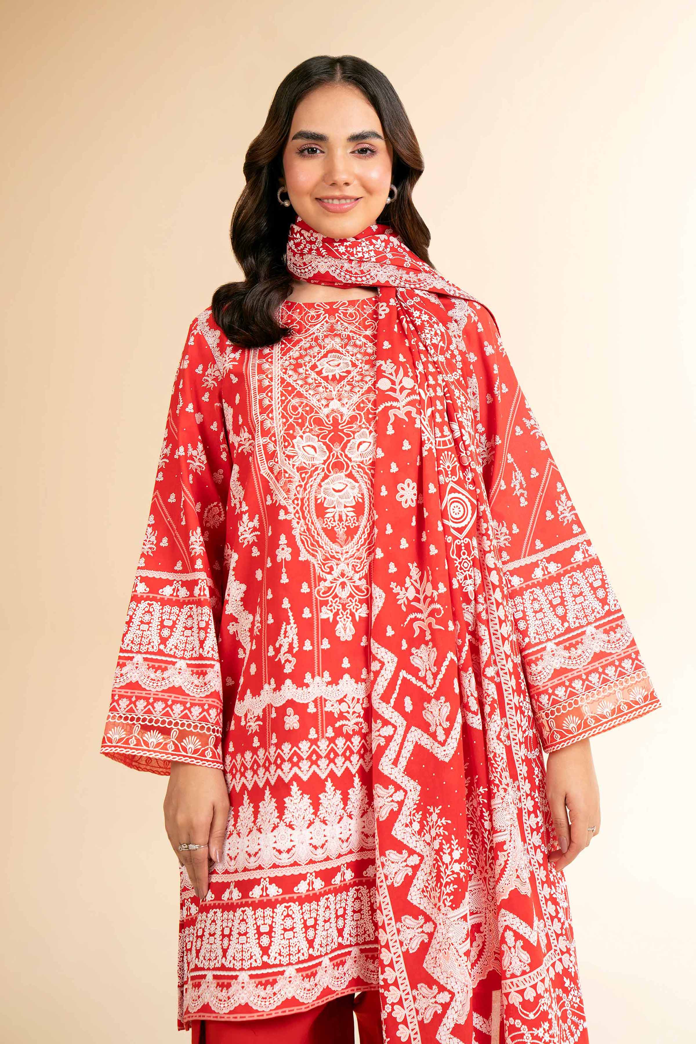 3 Piece - Flatbed Paste Embroidered Suit - 42501662 for Women - Unstitched Collection | Nishat | Shop Online