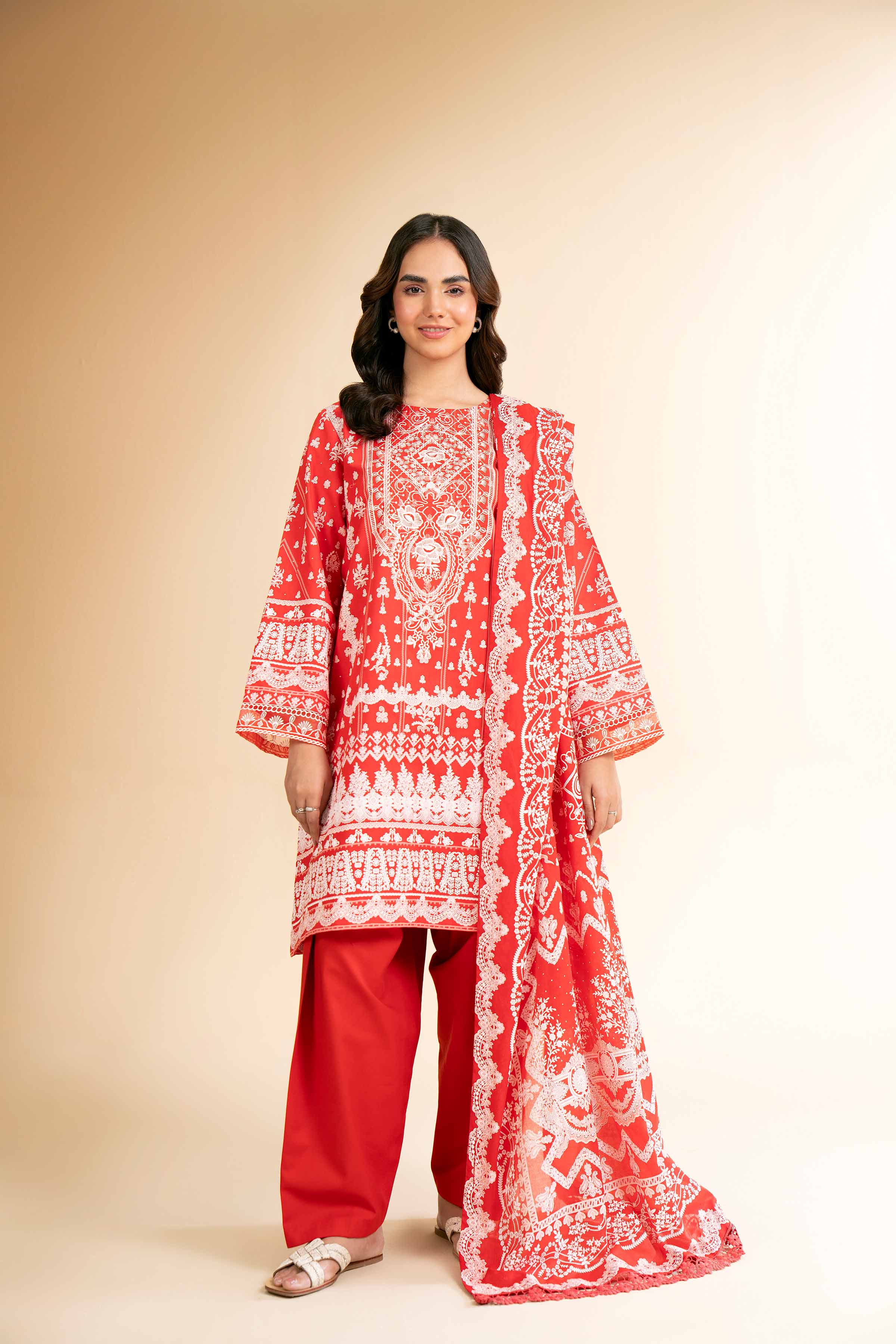 3 Piece - Flatbed Paste Embroidered Suit - 42501662 for Women - Unstitched Collection | Nishat | Shop Online